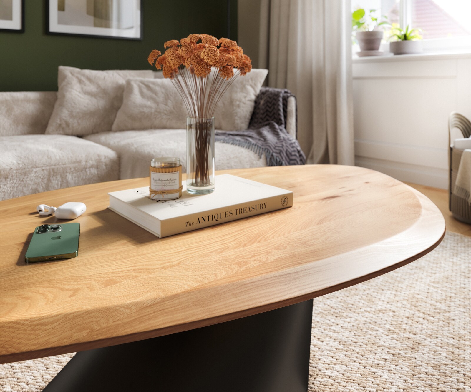 Table basse Edge Organique 140x76 cm Chêne naturel Flow-Edge Conis Métal Noir 5
