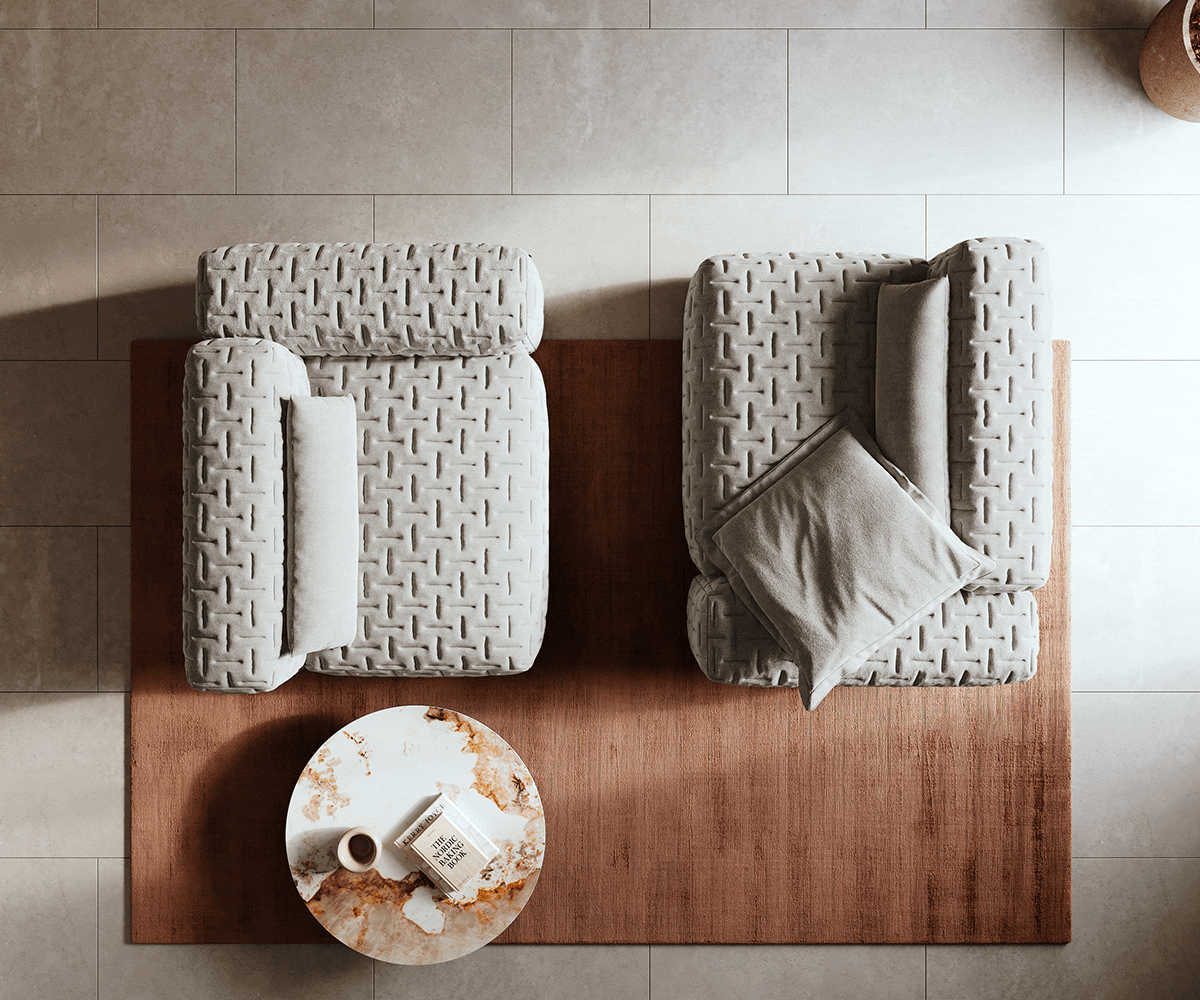 Bigsofa Freestyle 280x110 cm Tissu structuré doux Gris matelassé 5