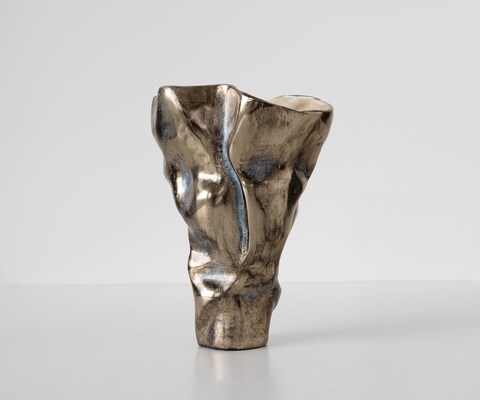 Vase Mimoro l28 x P24 x H38 cm Aluminium Laguna Antica Fait main