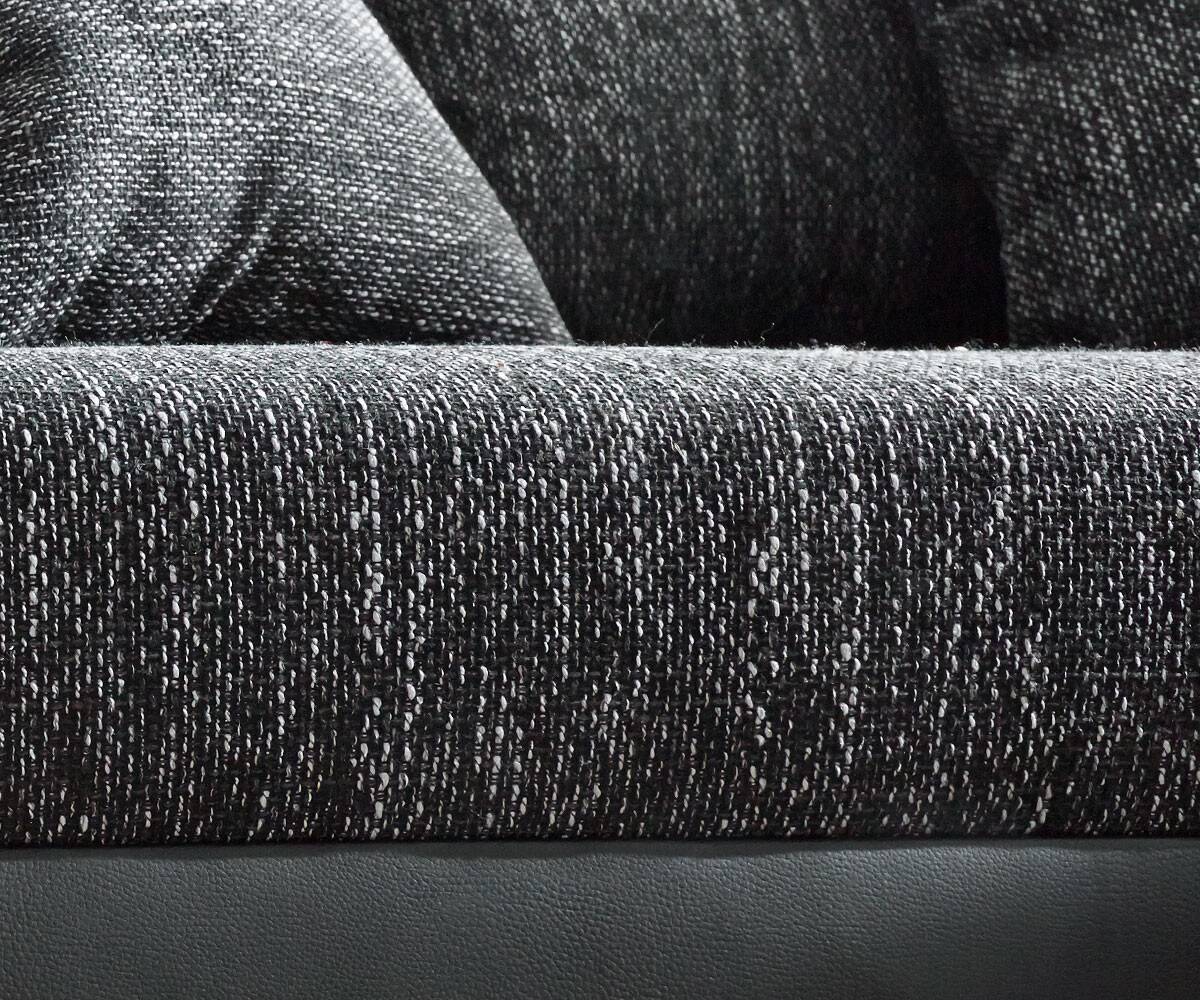 Canapé d'angle Clovis noir ottoman gauche modulable et extensible 5