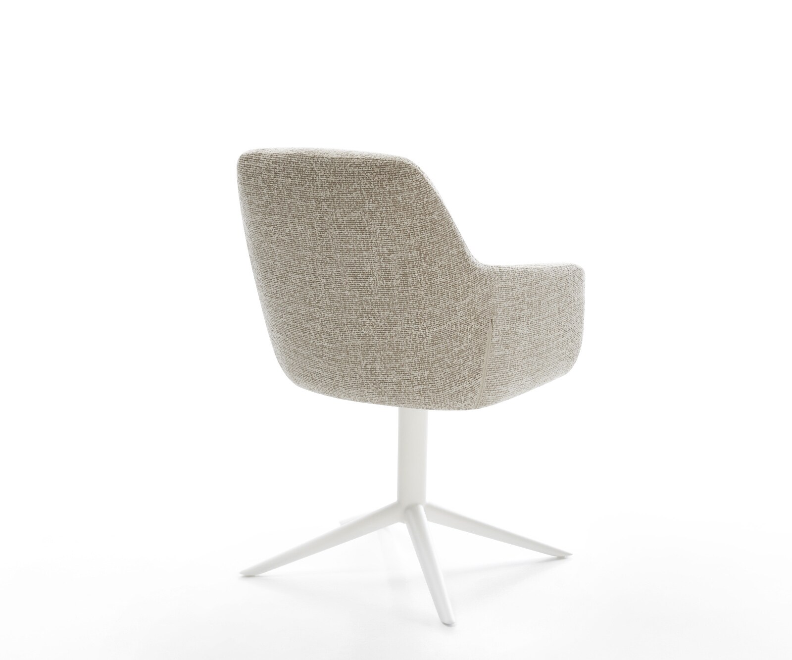 Chaise-pivotante Pejo-Flex tissu tissé doux beige pied de chaise 4 branches blanc pivotement sur 360° fonction bascule resorts ensachés 4