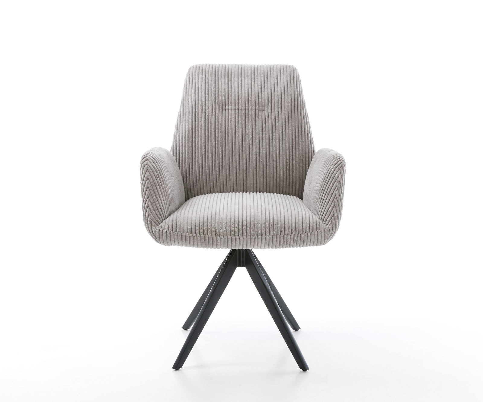 Chaise-de-salle-à-manger Zoa-Flex côtelé gris argenté pied croisé angulaire noir ressorts ensachés 1 Chaise-de-salle-à-manger Zoa-Flex côtelé gris argenté pied croisé angulaire noir ressorts ensachés 1