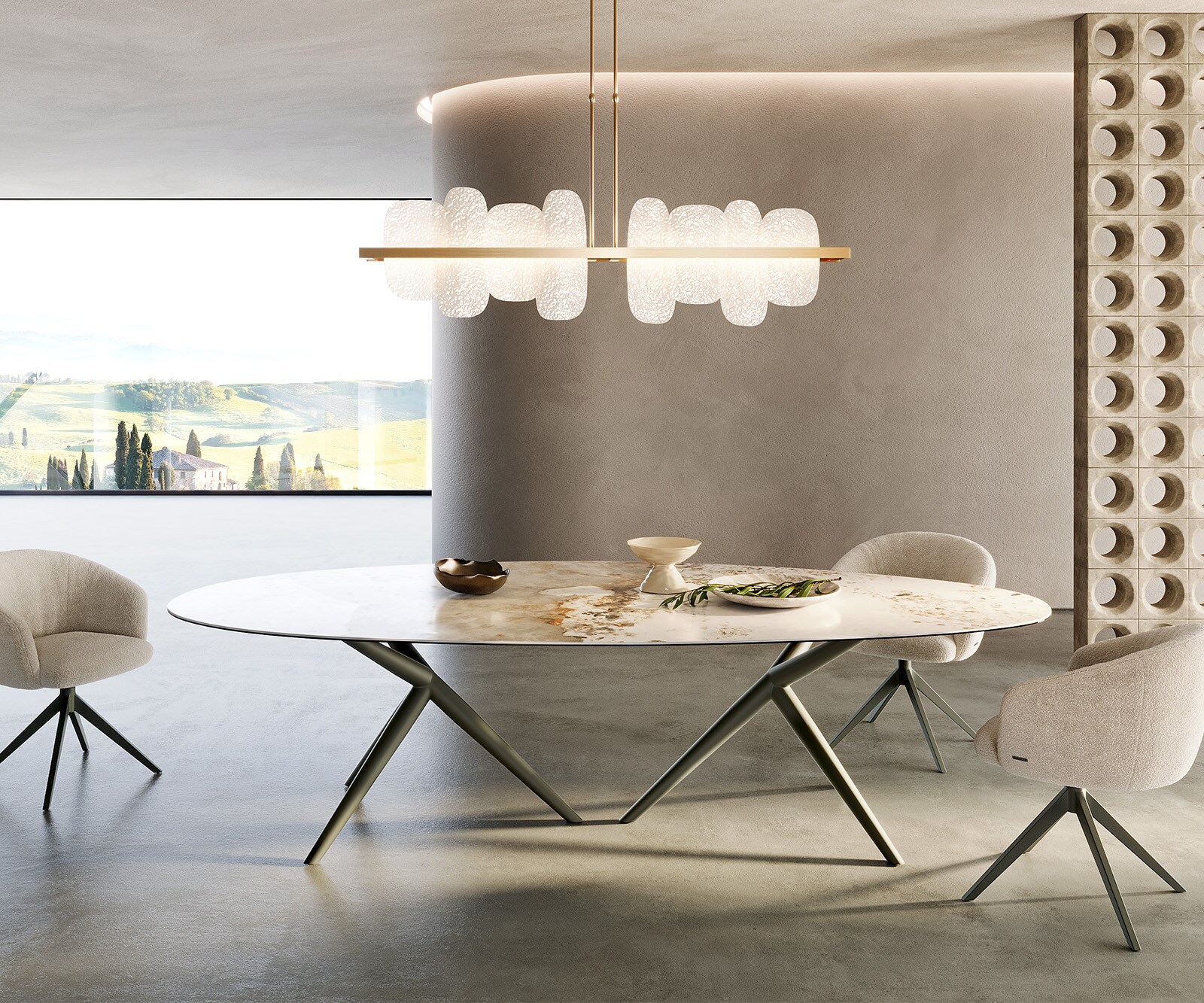 Piètement de table Estelar rond métal effet titane (set de 2 pièces) 1