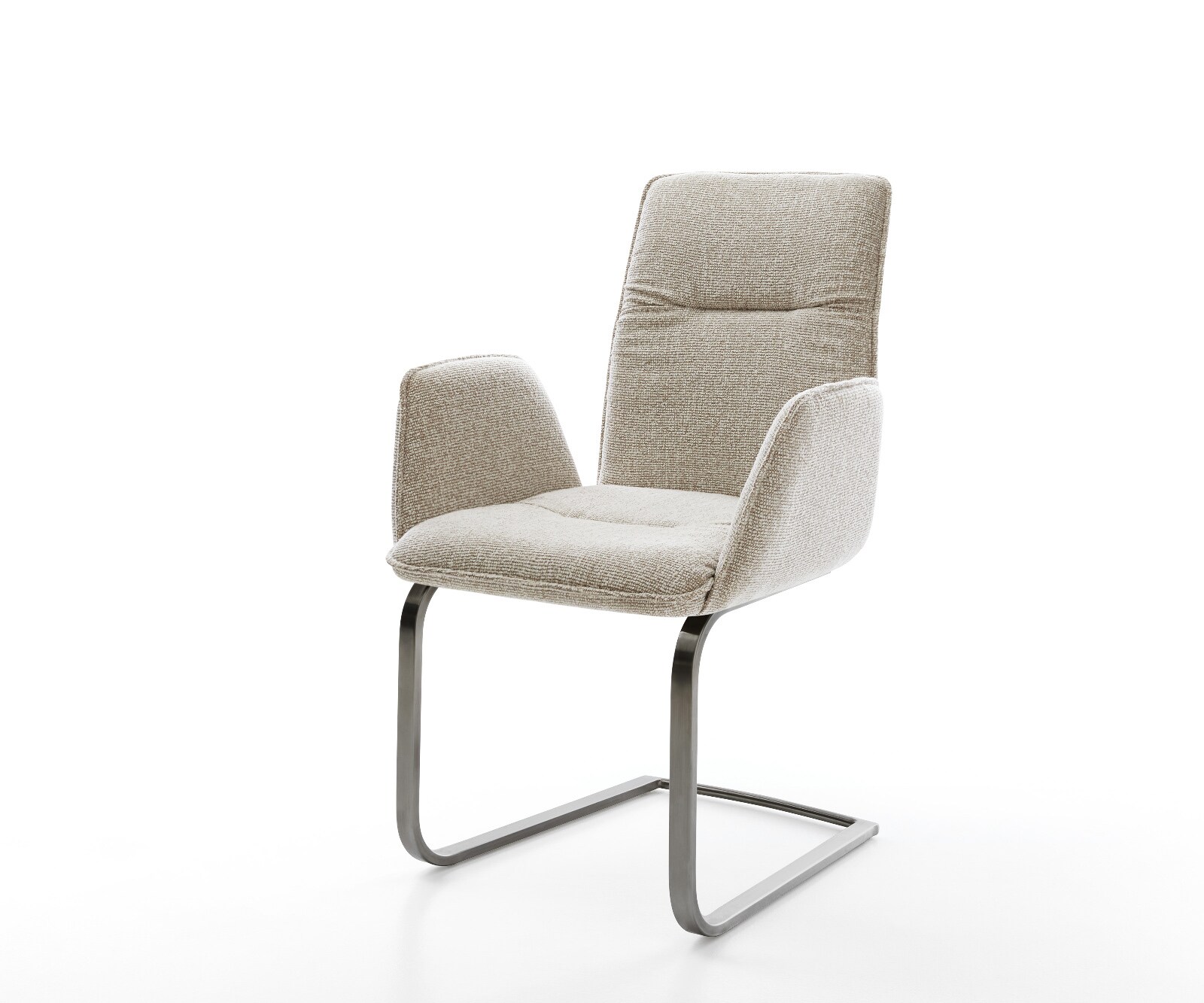 Cantilever Vinja-Flex tissu tissé doux beige pied cantilever plat grafiete 1