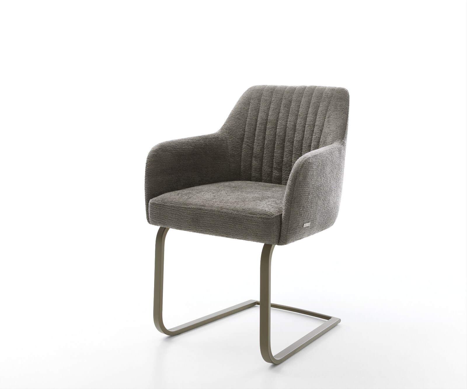 Cantilever Greg-Flex bouclé doux couleur boue pied cantilever plat aspect titane resorts ensachés 1