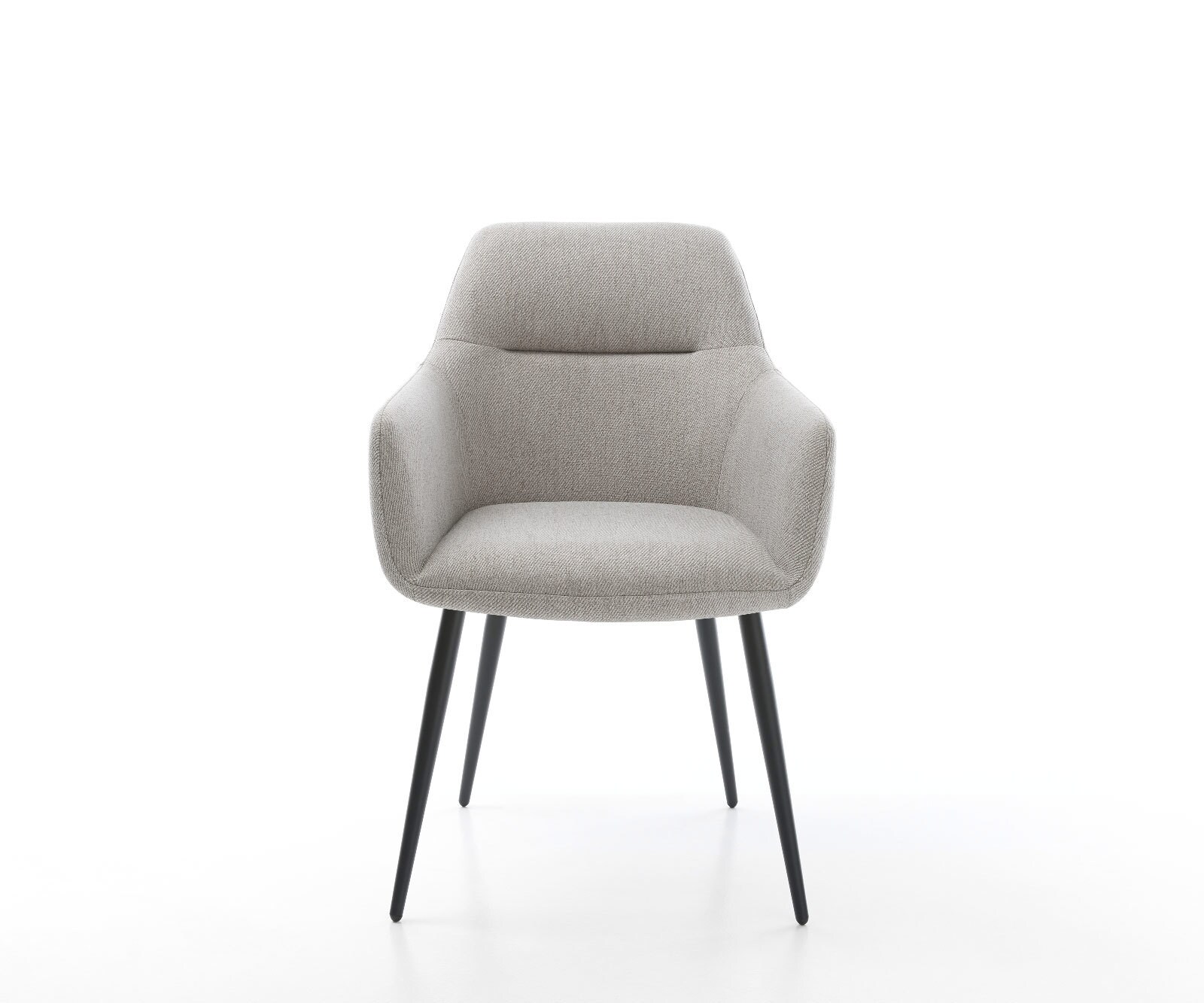 Chaise-de-salle-à-manger Pejo-Flex rayures gris clair 4 pieds coniques noir ressorts ensachés 1 Chaise-de-salle-à-manger Pejo-Flex rayures gris clair 4 pieds coniques noir ressorts ensachés 1