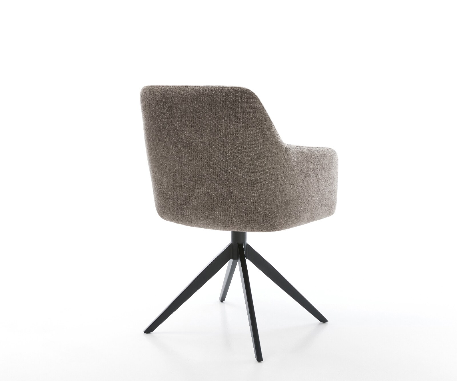 Chaise-pivotante Greg-Flex tissu structuré doux taupe pied croisé large noir pivotement sur 360° fonction bascule ressorts ensachés 4