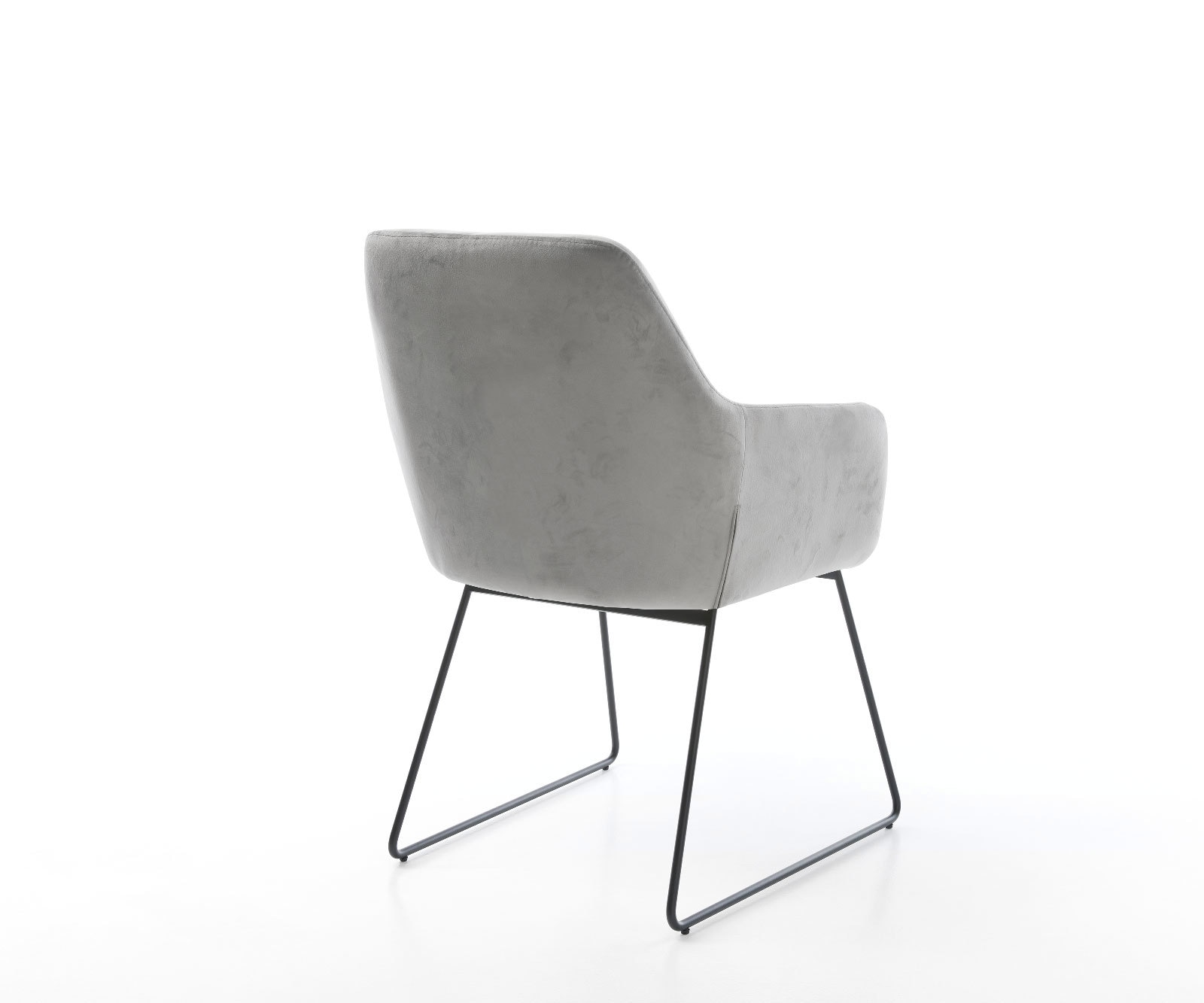 Chaise-de-salle-à-manger Pejo-Flex velours gris pied trapèze noir ressorts ensachés 4 Chaise-de-salle-à-manger Pejo-Flex velours gris pied trapèze noir ressorts ensachés 4