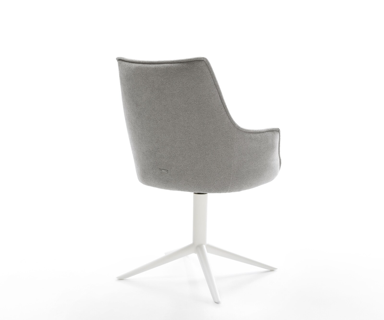 Chaise-pivotante Alja-Flex avec accoudoirs tissu structuré doux gris pied de chaise 4 branches blanc pivotement sur 360° fonction bascule resorts ensachés 5
