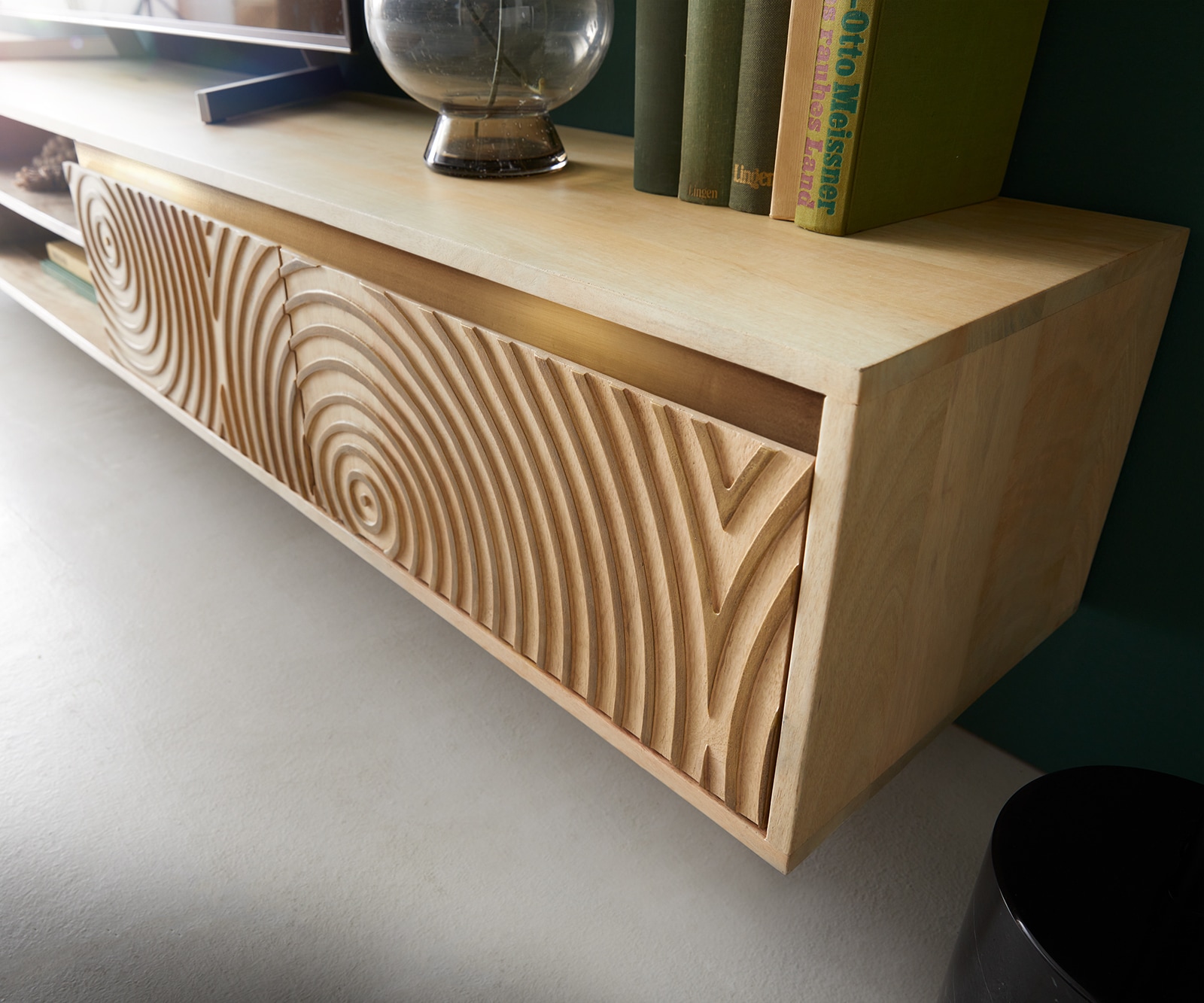 Meuble-TV Budaya 220 cm manguier naturel 4 portes  5 Meuble-TV Budaya 220 cm manguier naturel 4 portes  5