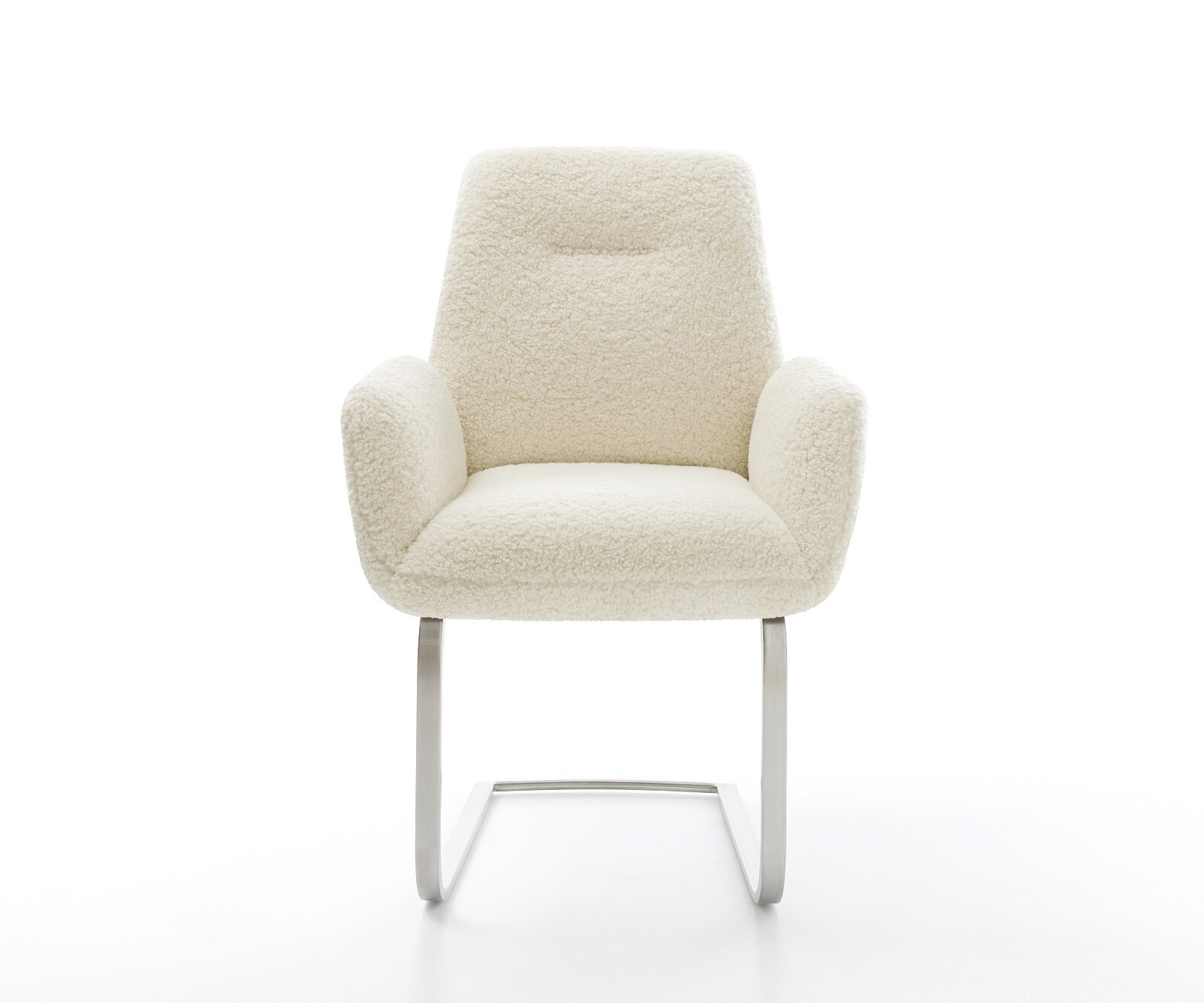 Cantilever Zoa-Flex tissu teddy beige pied cantilever plat acier inoxydable resorts ensachés 2