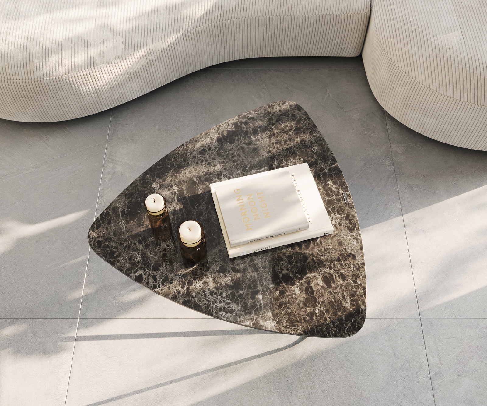 Table-basse Ekrem 88x85 cm Céramique Laminam®Emperador Extra Lucidato Marron foncé Hairpin Métal Noir 2 Table-basse Ekrem 88x85 cm Céramique Laminam®Emperador Extra Lucidato Marron foncé Hairpin Métal Noir 2