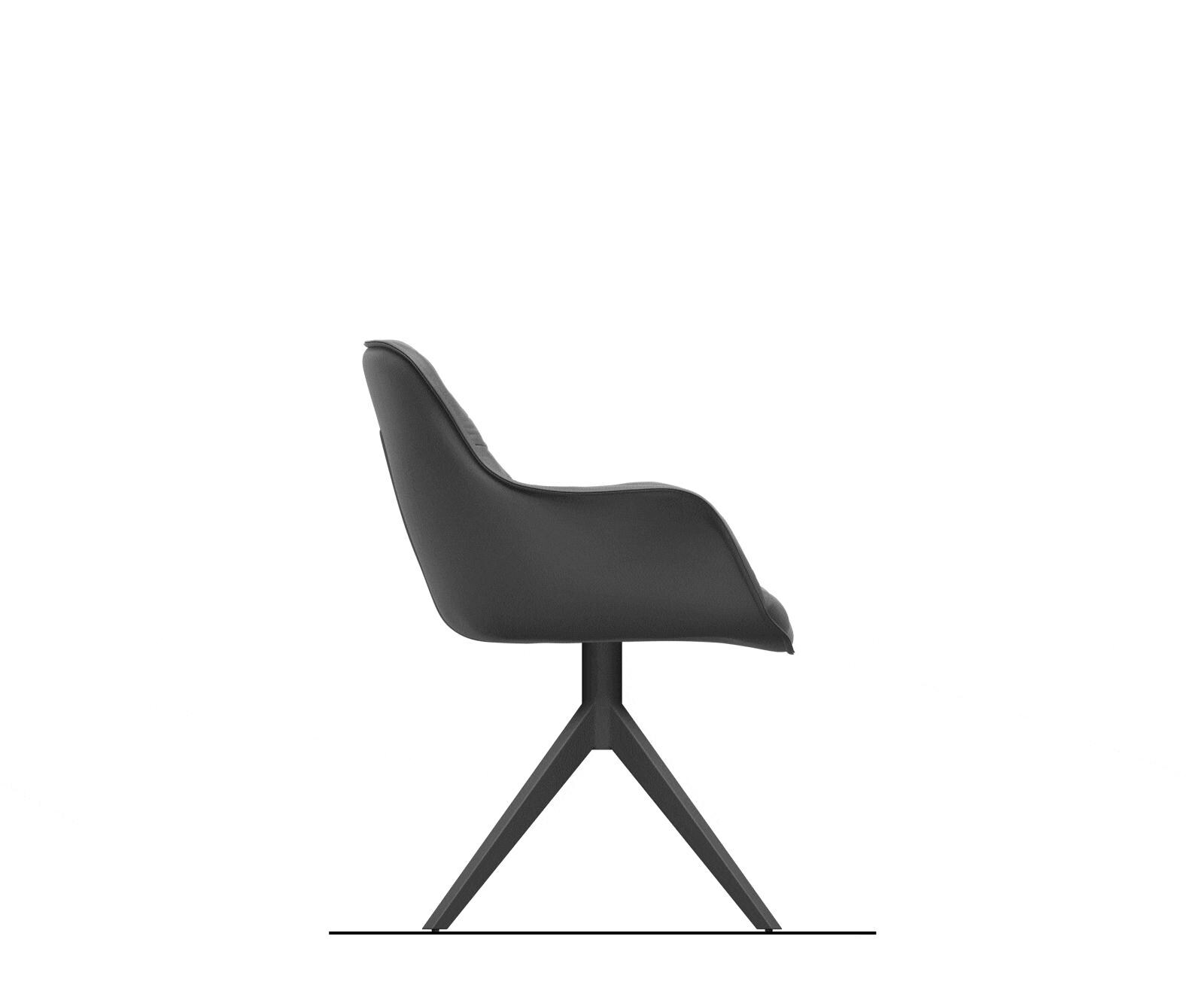 Chaise-pivotante Kaira-Flex bouclé doux couleur boue pied croisé large grafiete pivotement sur 360° fonction bascule 8