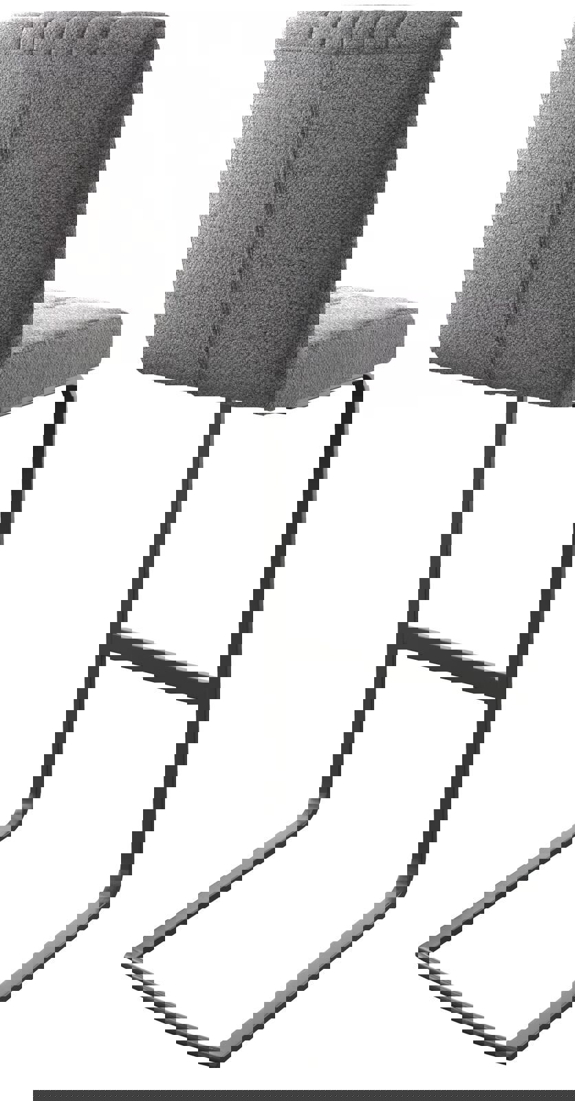 Chaise-de-bar Luiga-Flex tissu texturé gris clair chaise cantilever métal plat 4 Chaise-de-bar Luiga-Flex tissu texturé gris clair chaise cantilever métal plat 4