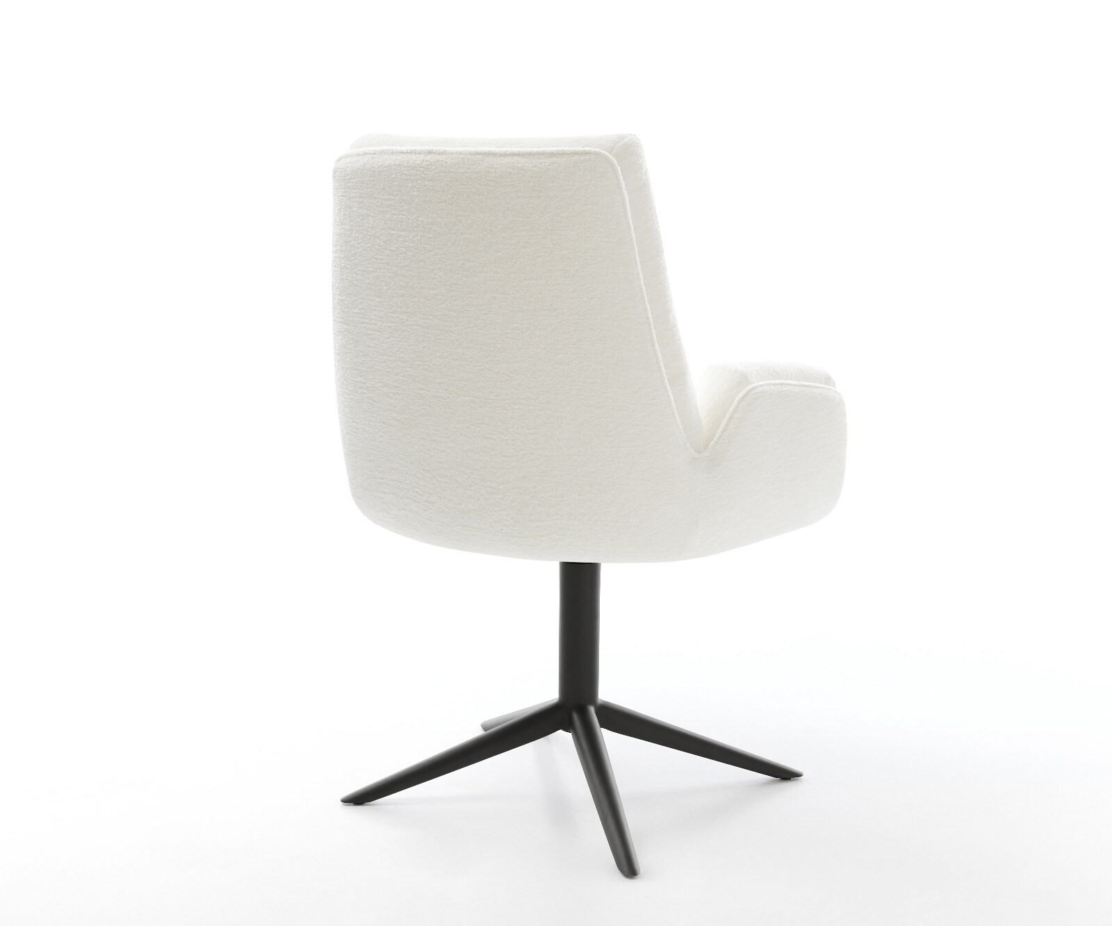 Chaise-pivotante Clea-Flex bouclé doux beige pied de chaise 4 branches noir pivotement sur 360° fonction bascule 4