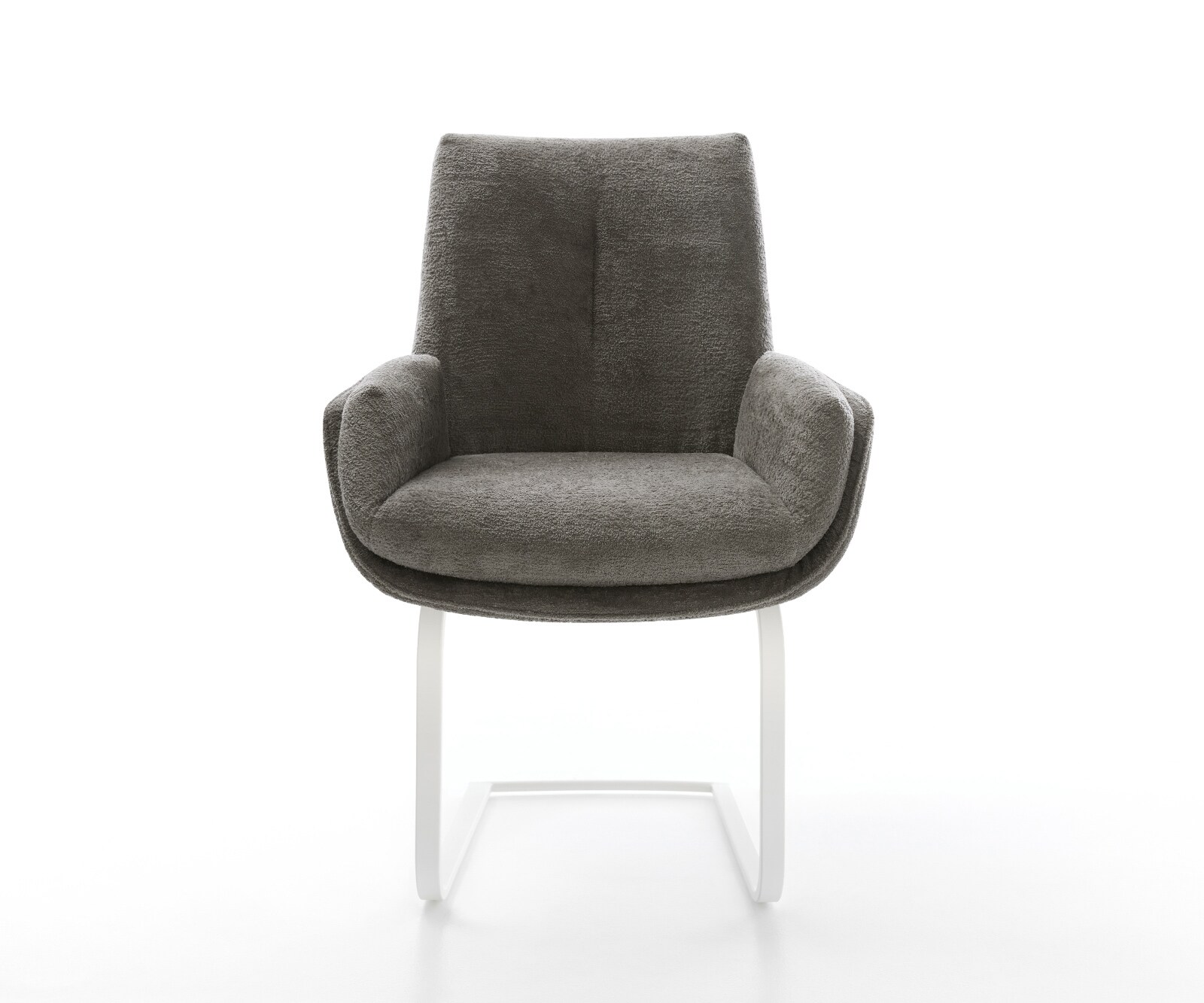 Cantilever Clea-Flex bouclé doux couleur boue pied cantilever plat blanc 2