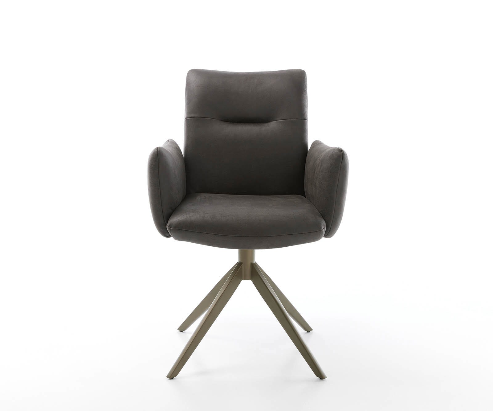 Chaise-pivotante Jova-Flex avec accoudoirs microvelours anthracite vintage pied croisé large aspect titane pivotement sur 360° ressorts ensachés 1 Chaise-pivotante Jova-Flex avec accoudoirs microvelours anthracite vintage pied croisé large aspect titane pivotement sur 360° ressorts ensachés 1