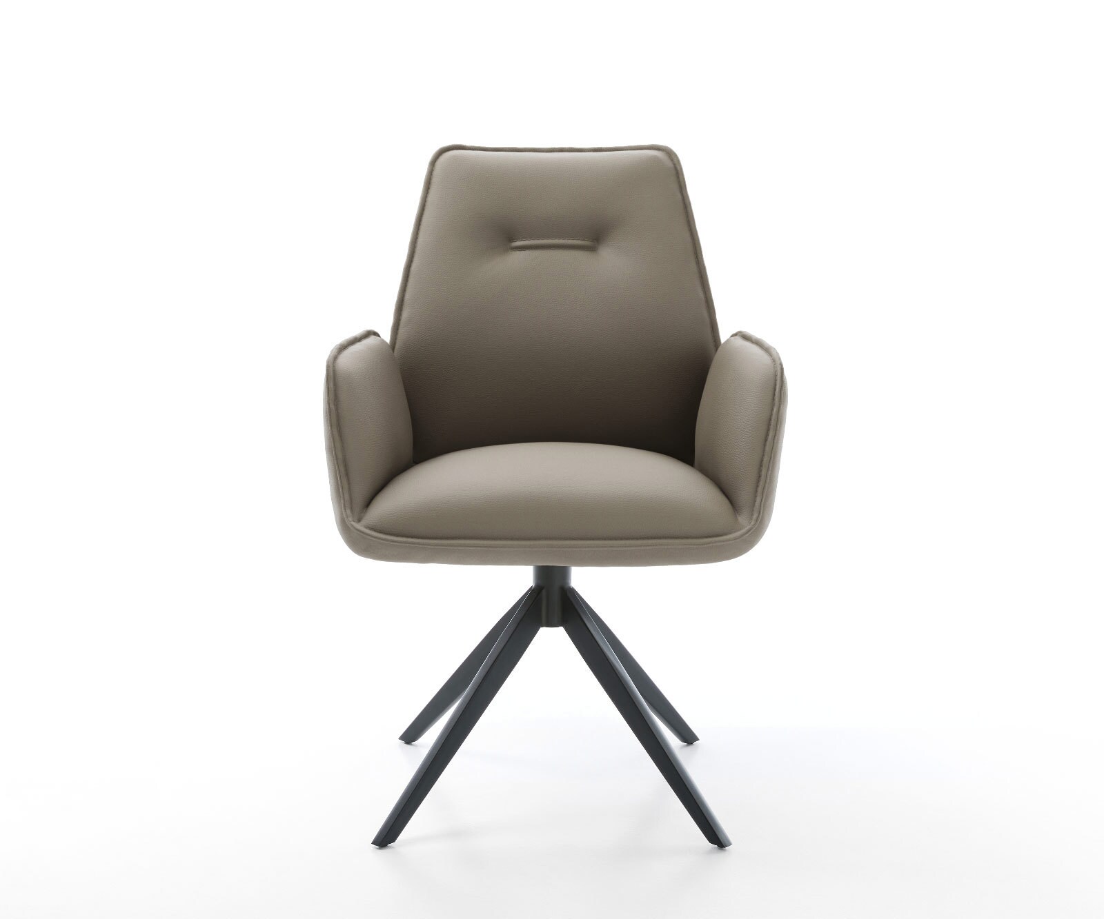 Chaise-pivotante Zoa-Flex cuir de vache couleur boue pied croisé large noir pivotement sur 360° fonction bascule ressorts ensachés 2