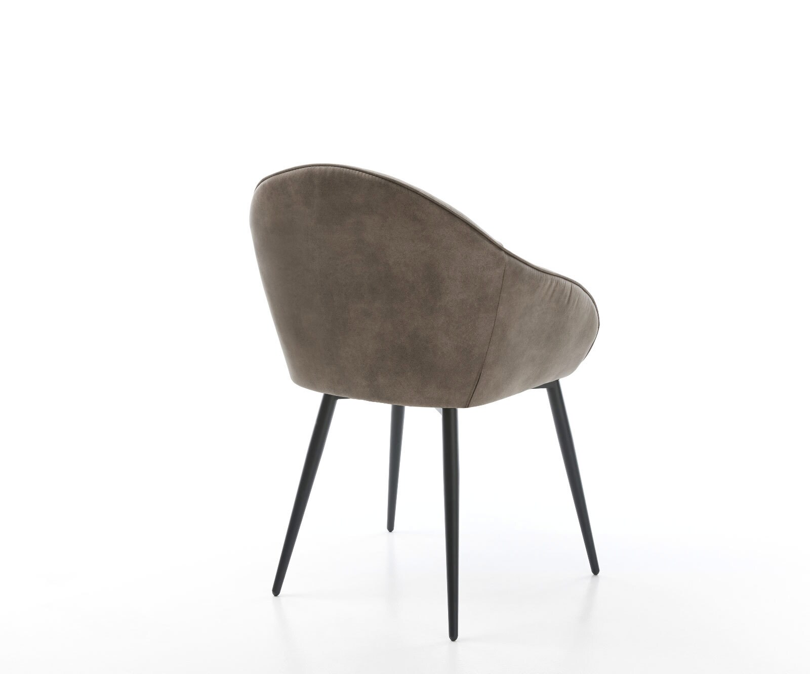 Chaise-de-salle-à-manger Gaio-Flex microvelours taupe vintage 4 pieds coniques noir 4 Chaise-de-salle-à-manger Gaio-Flex microvelours taupe vintage 4 pieds coniques noir 4