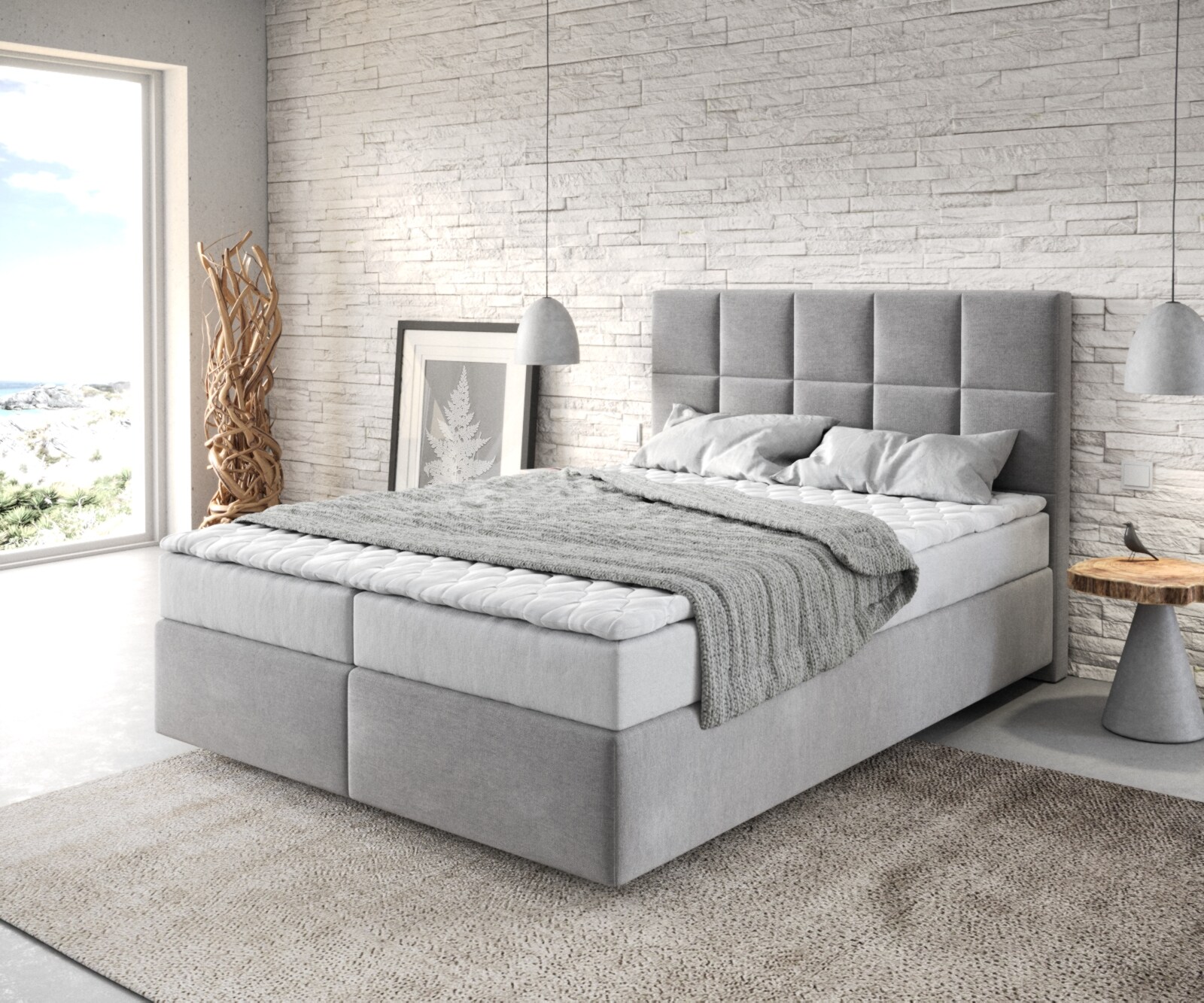 Lit-à-sommier-tapissier Dream-Fine avec matelas et sur-matelas 5