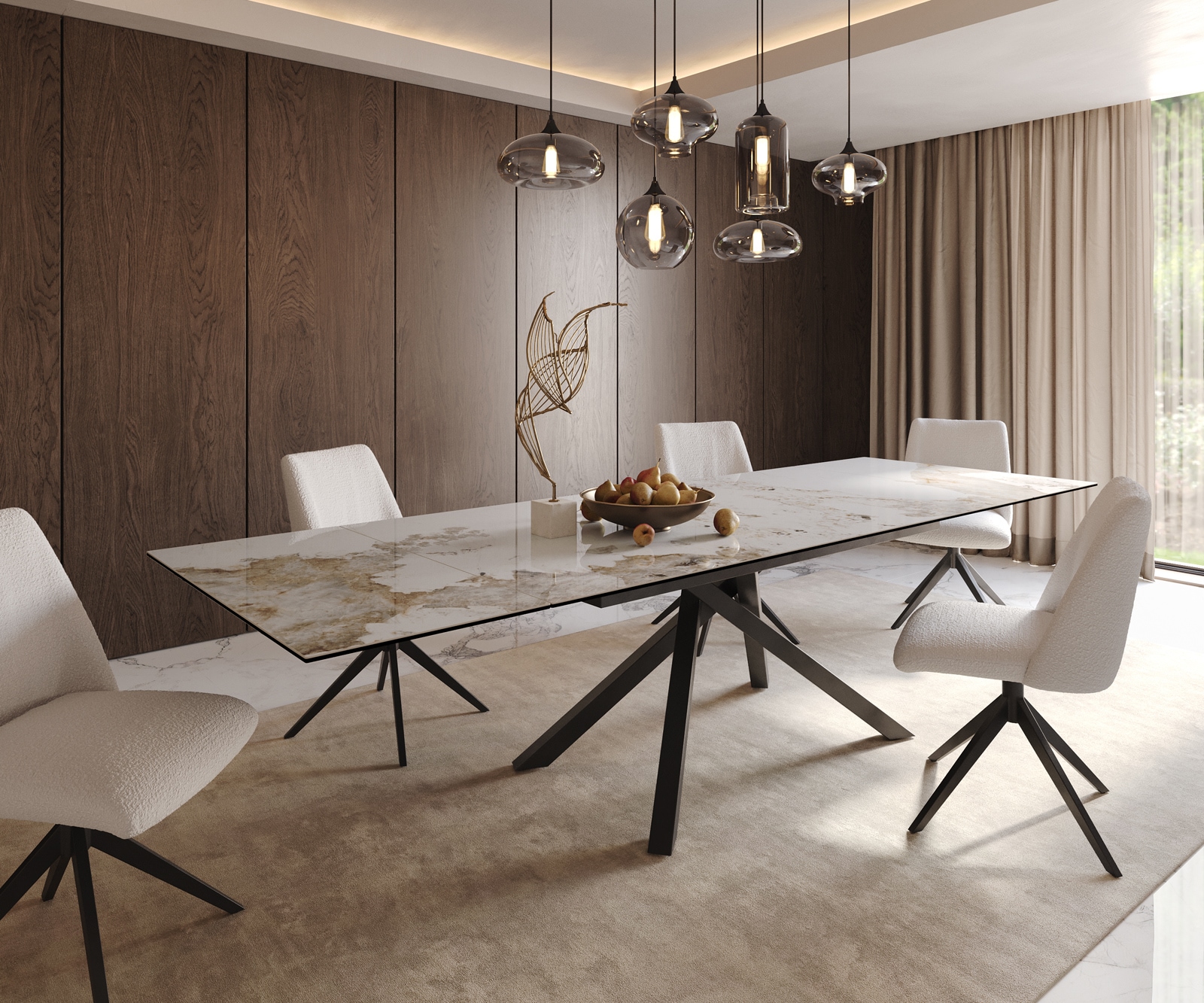 Table -à-manger Edge céramique extensible Table -à-manger Edge céramique extensible