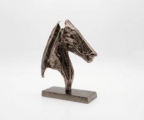 Figurine Cavallo l31 x P11 x H37 cm Aluminium Mokka Bronze Faite main