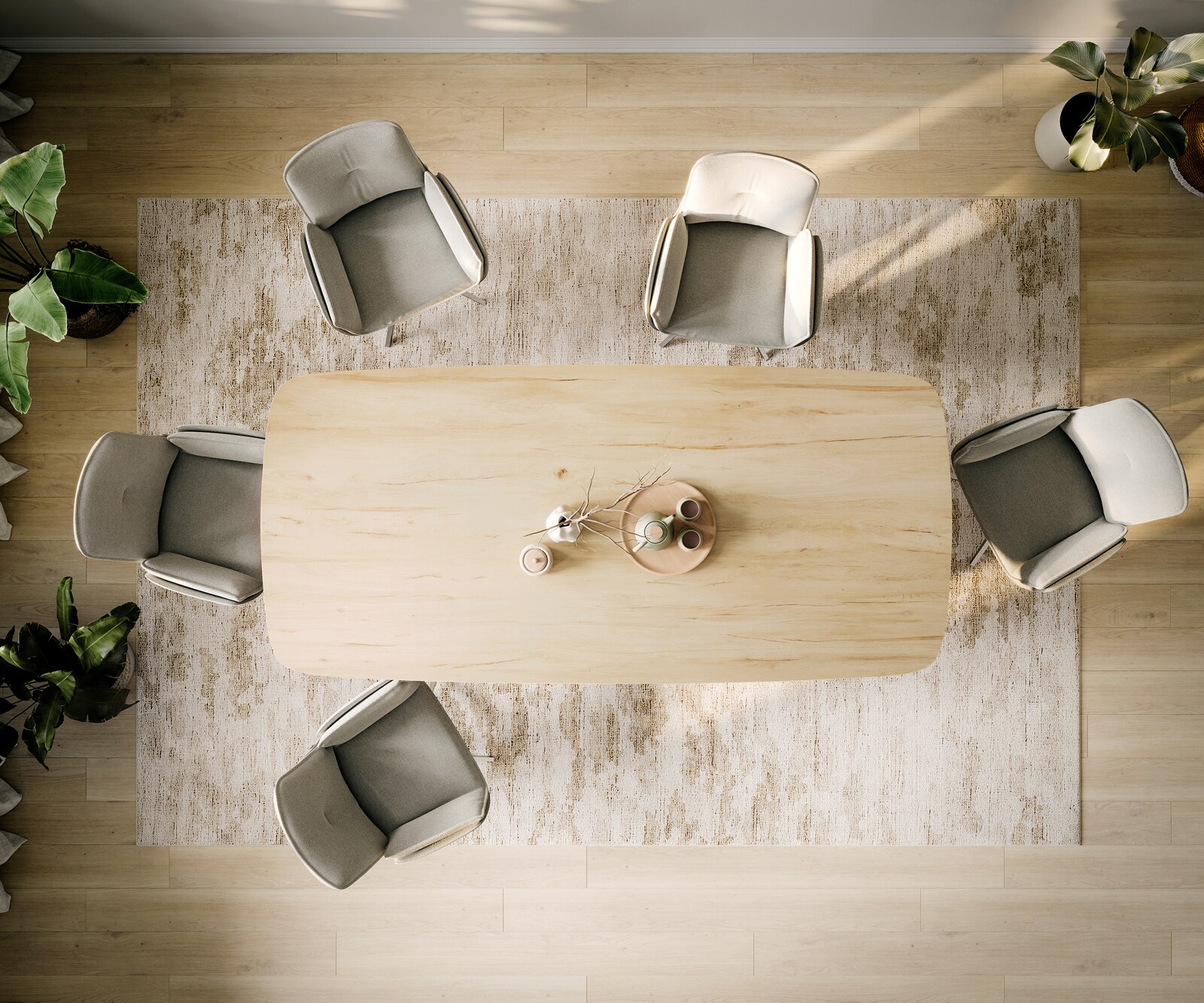 Table à manger Edge Boot 260x120 cm Céramique Laminam® Sabbia Eichefarbig Pilier Acier inoxydable gebürstet 6