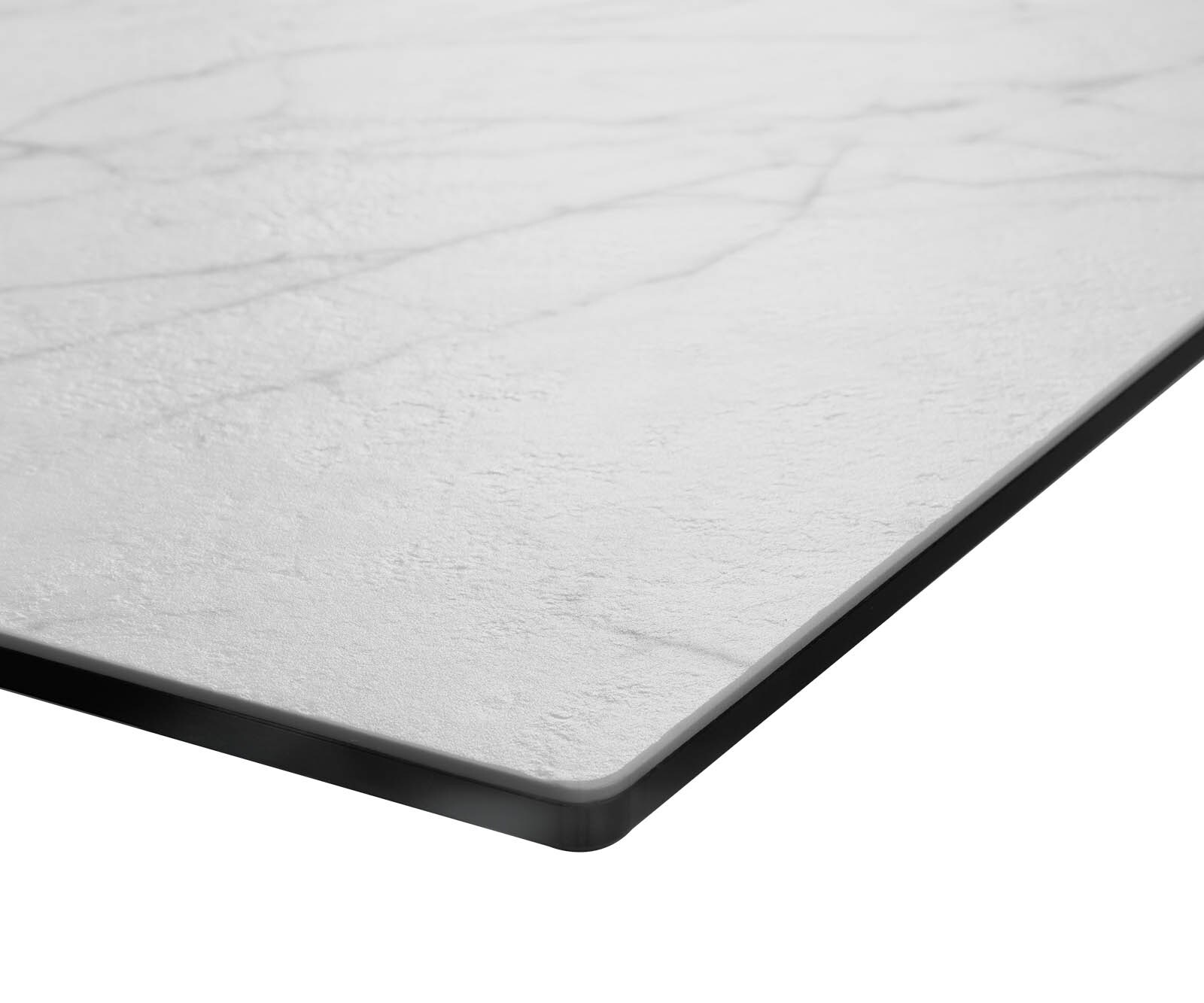 Table-à-manger Edge 300x100 céramique Laminam® statuarietto blanc inox large 5