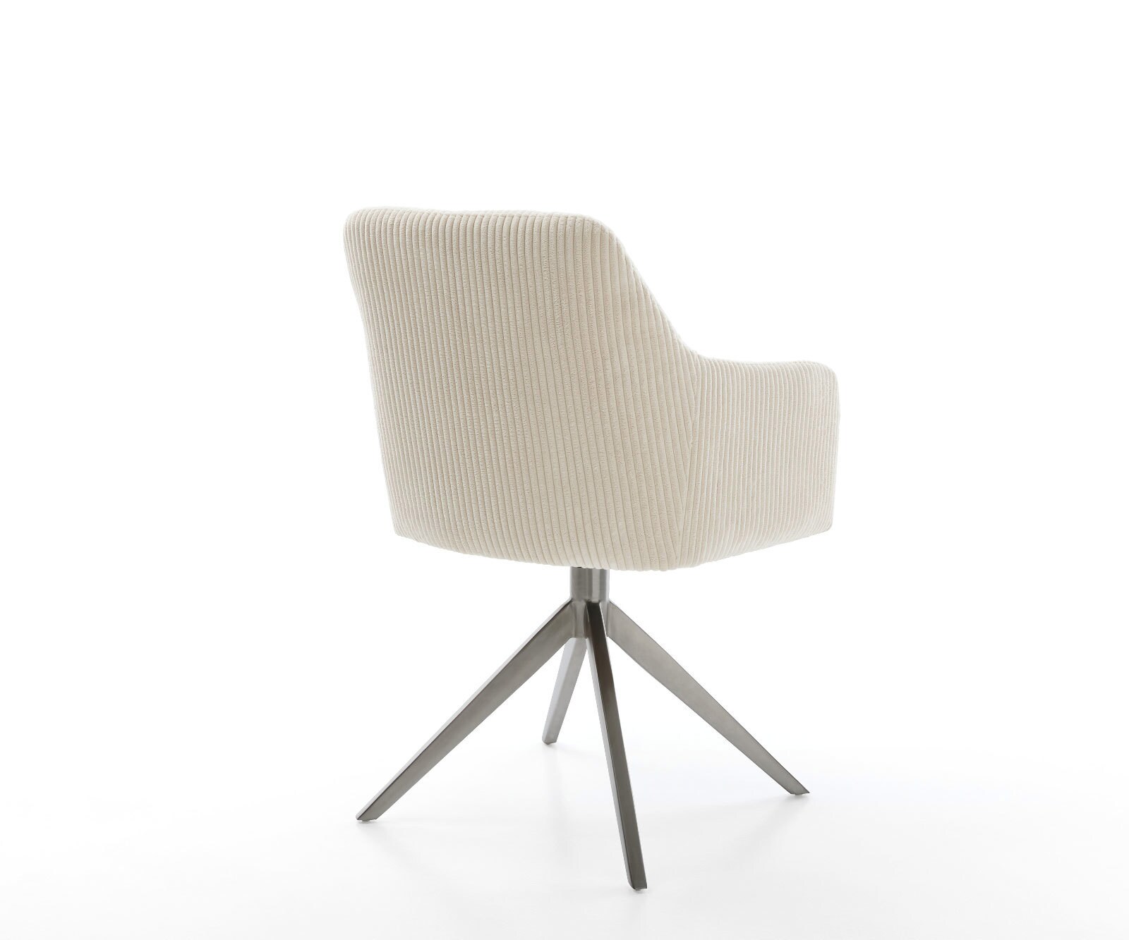 Chaise-pivotante Greg-Flex côtelé beige pied croisé large grafiete pivotement sur 360° fonction bascule ressorts ensachés 4