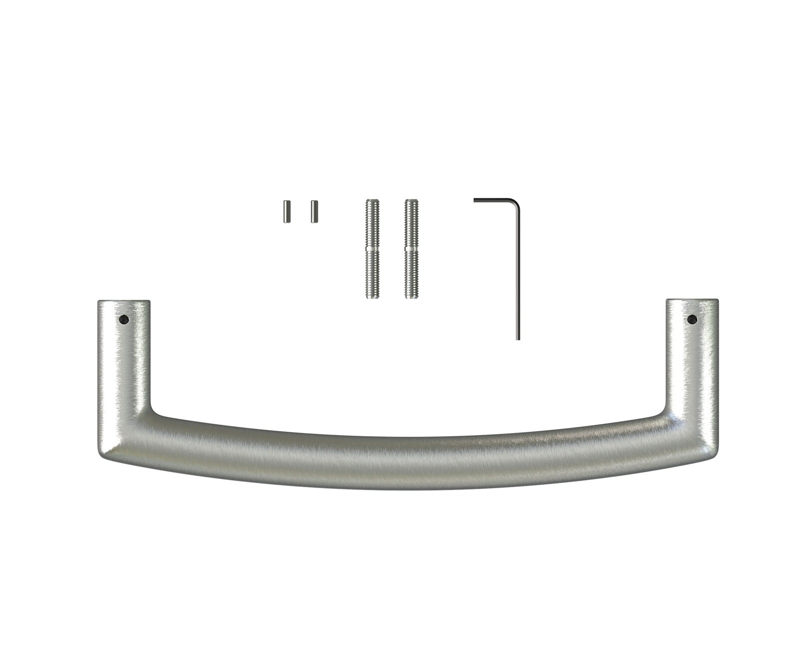 Poignée-de-fauteuil-de-bar Flex Rond en acier inoxydable Argent 1