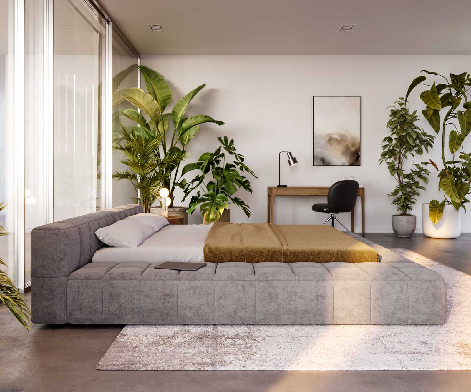 Sommier-Espazio 180x200 cm microfibre grise avec espace de rangement 6