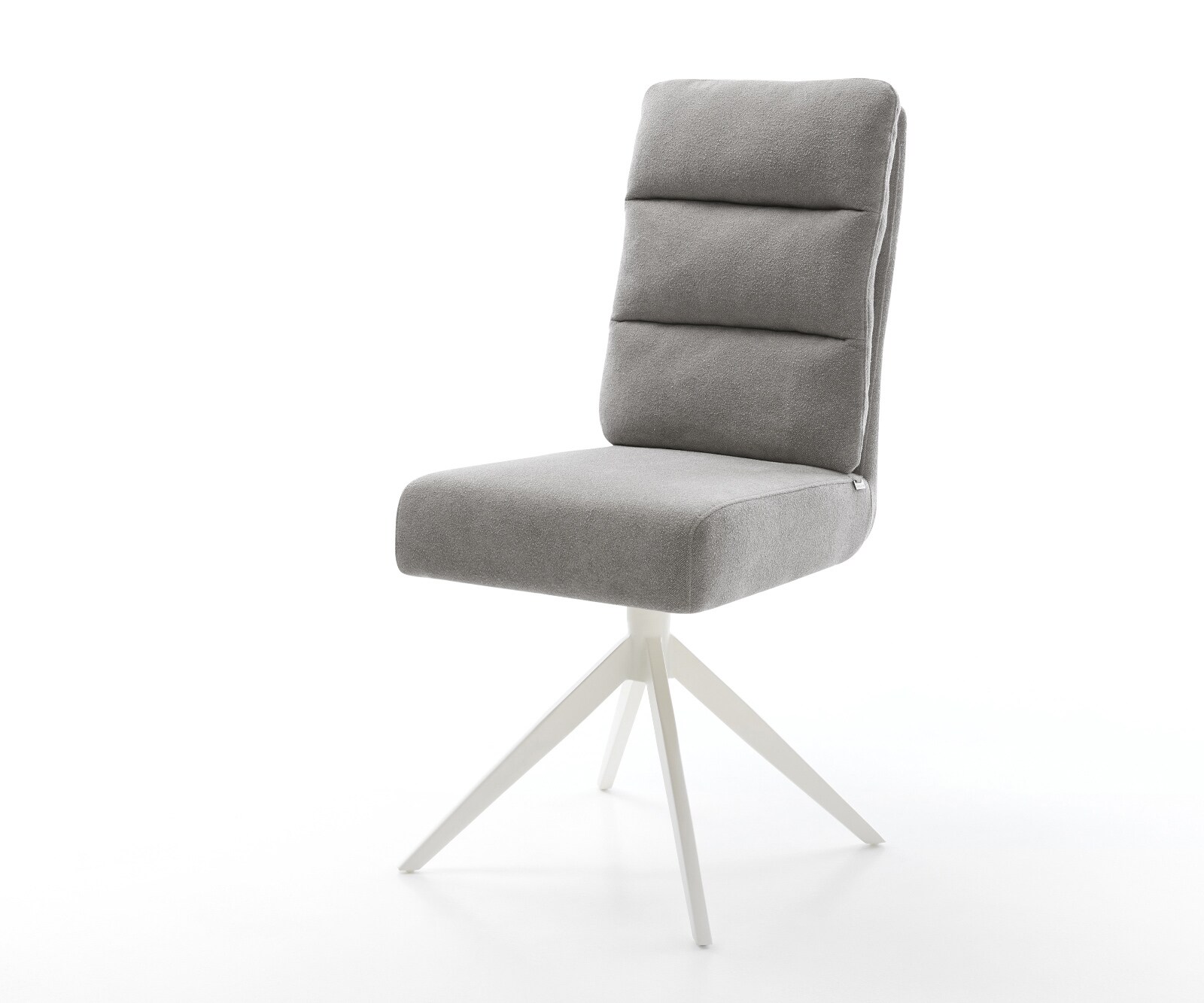 Chaise-pivotante Pela-Flex tissu structuré doux gris pied croisé large blanc pivotement sur 360° fonction bascule resorts ensachés 1