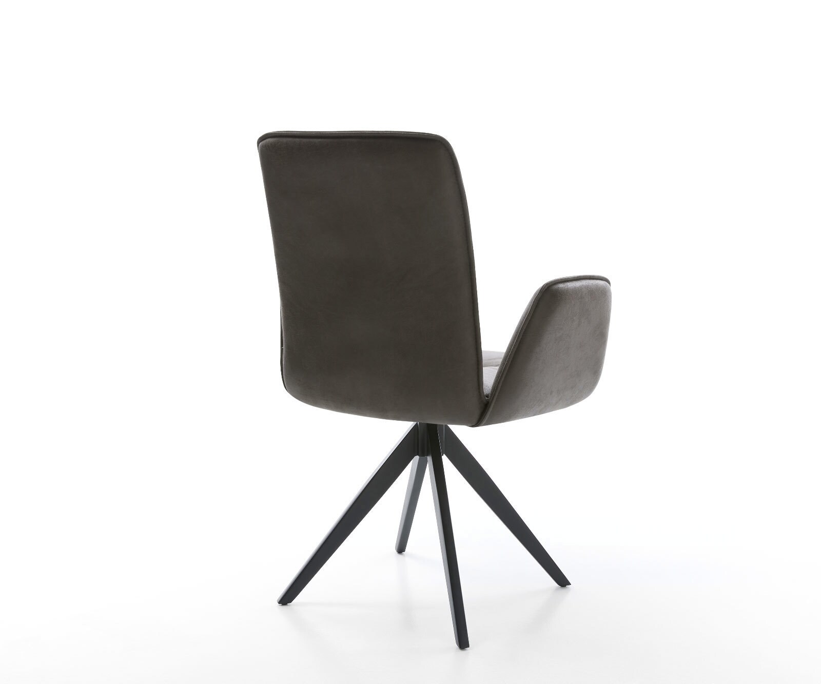 Chaise-de-salle-à-manger Vinja-Flex microvelours anthracite vintage pied croisé angulaire noir 4
