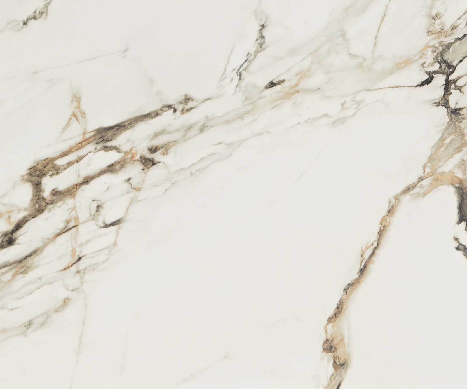 Table à manger Edge 300x100 céramique Calacatta Luxe blanc-doré-gris cadre en V acier plat noir 3