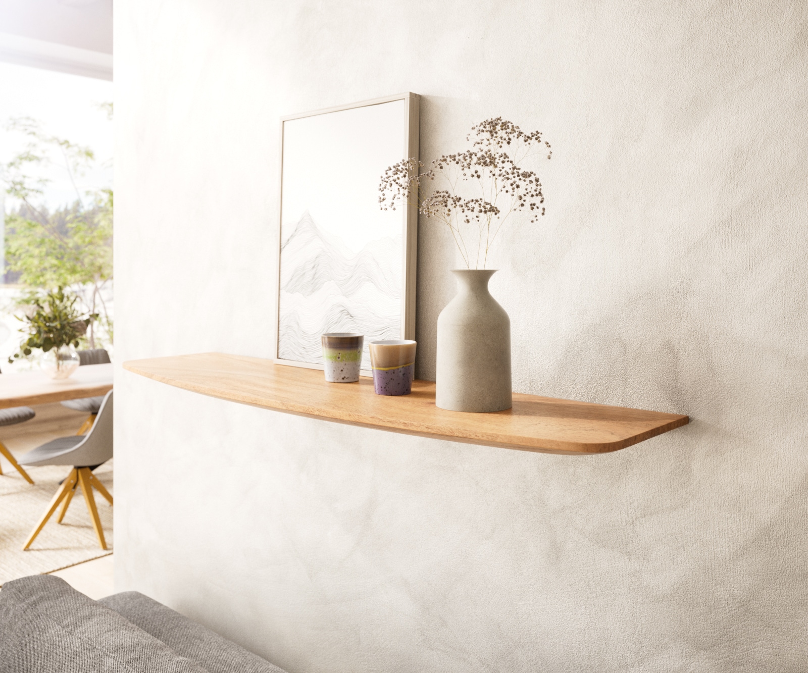 Étagère-murale Edge 100 cm acacia naturel bord suisse massif Étagère-murale Edge 100 cm acacia naturel bord suisse massif