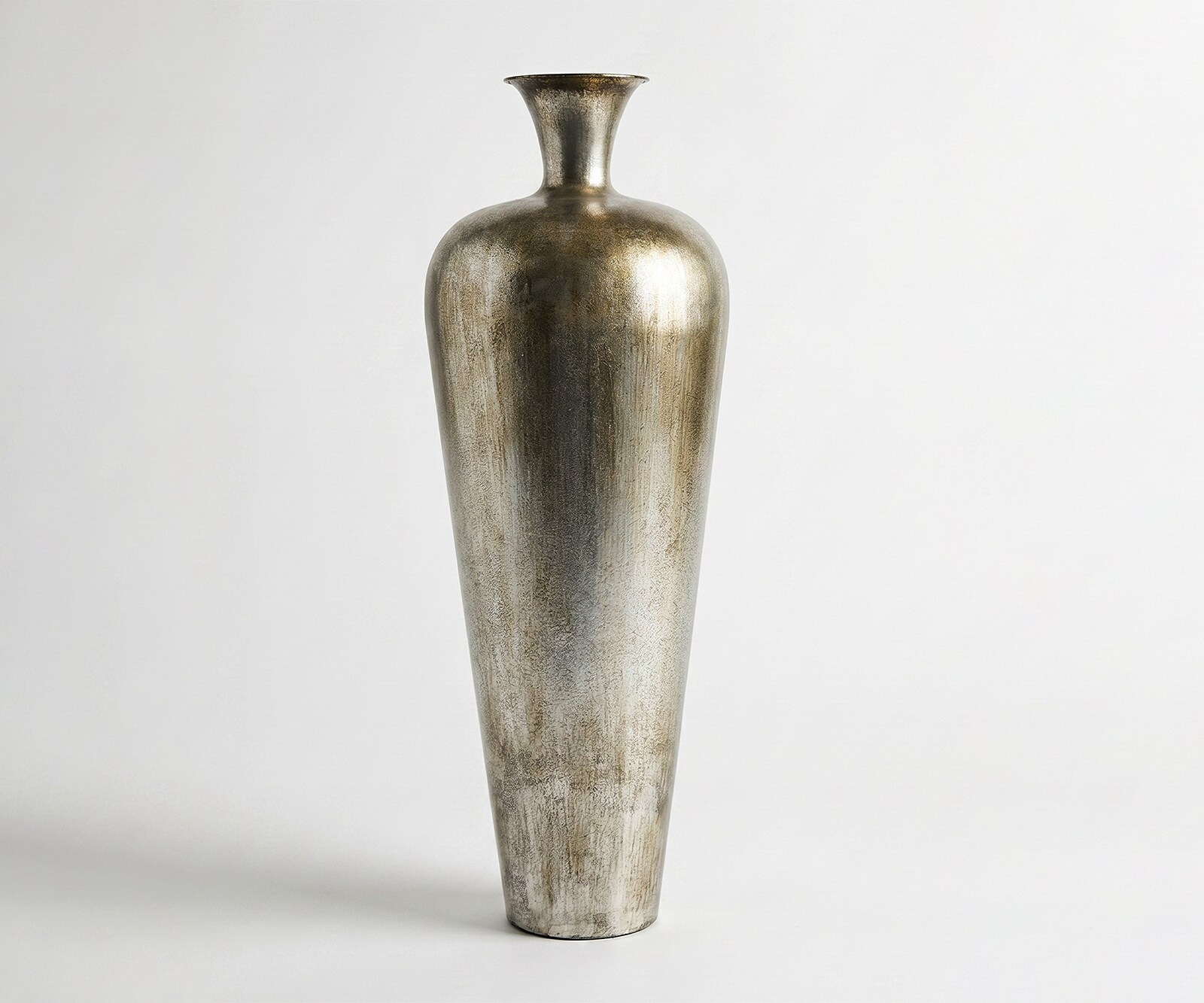 Vase Marvella l27 x P27 x H78 cm Métal Platin Aurum Fait main