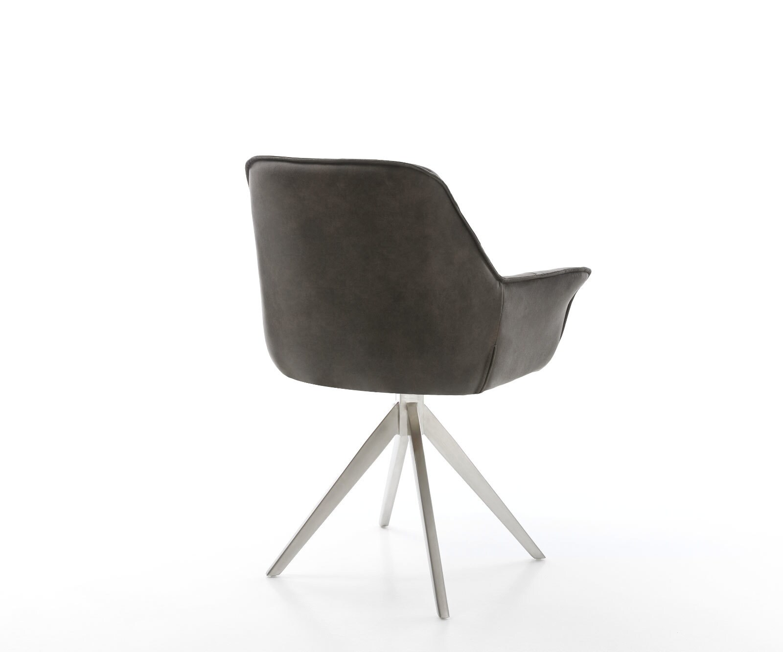 Chaise-de-salle-à-manger Kaira-Flex microvelours anthracite vintage pied croisé angulaire acier inoxydable brossé 4 Chaise-de-salle-à-manger Kaira-Flex microvelours anthracite vintage pied croisé angulaire acier inoxydable brossé 4