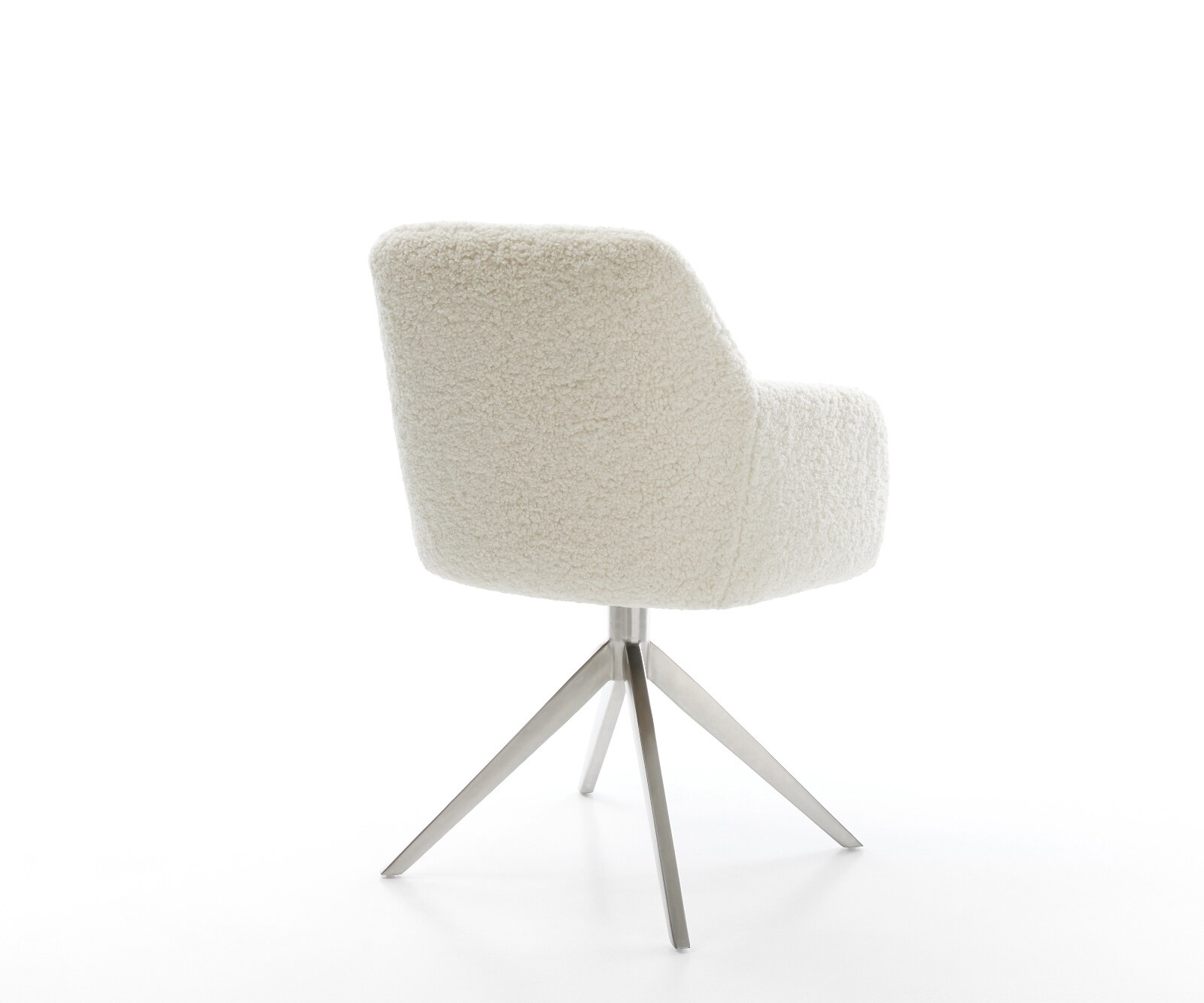 Chaise-pivotante Greg-Flex tissu teddy beige pied croisé large acier inoxydable pivotement sur 360° fonction bascule resorts ensachés 5