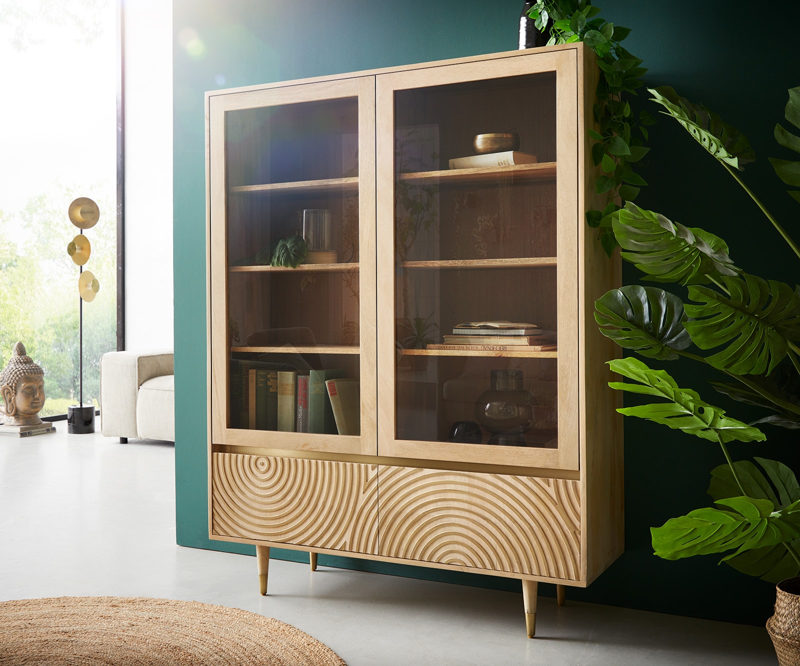 Vitrine Budaya Mango Pied naturel rond 1 Vitrine Budaya Mango Pied naturel rond 1