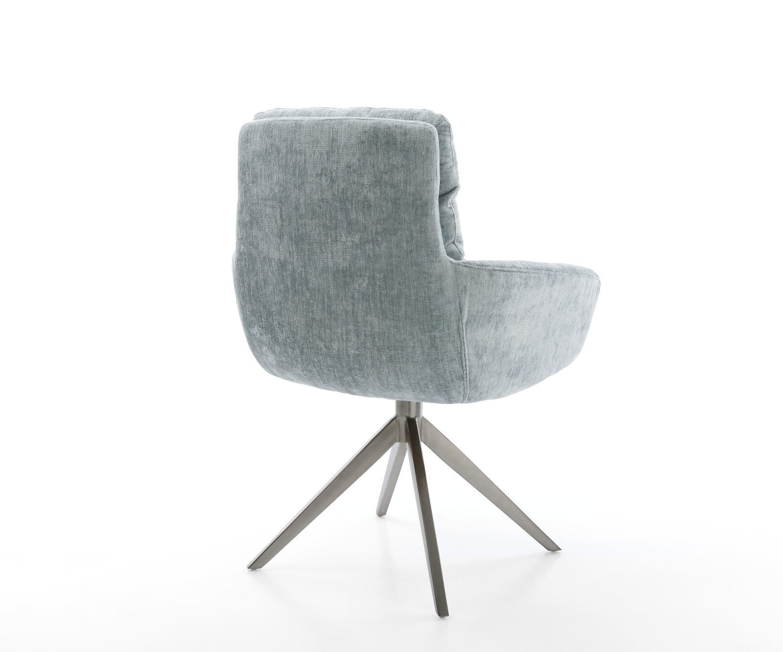 Chaise-pivotante Abelia-Flex mit Armlehnen chenille bleu pastel pied croisé large grafiete pivotement sur 360° fonction bascule 5