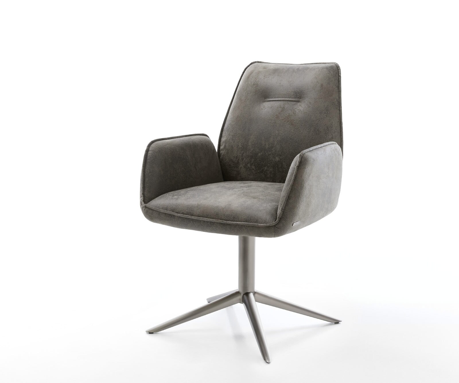 Chaise-pivotante Zoa-Flex microvelours gris antique pied de chaise 4 branches grafiete pivotement sur 360° fonction bascule ressorts ensachés