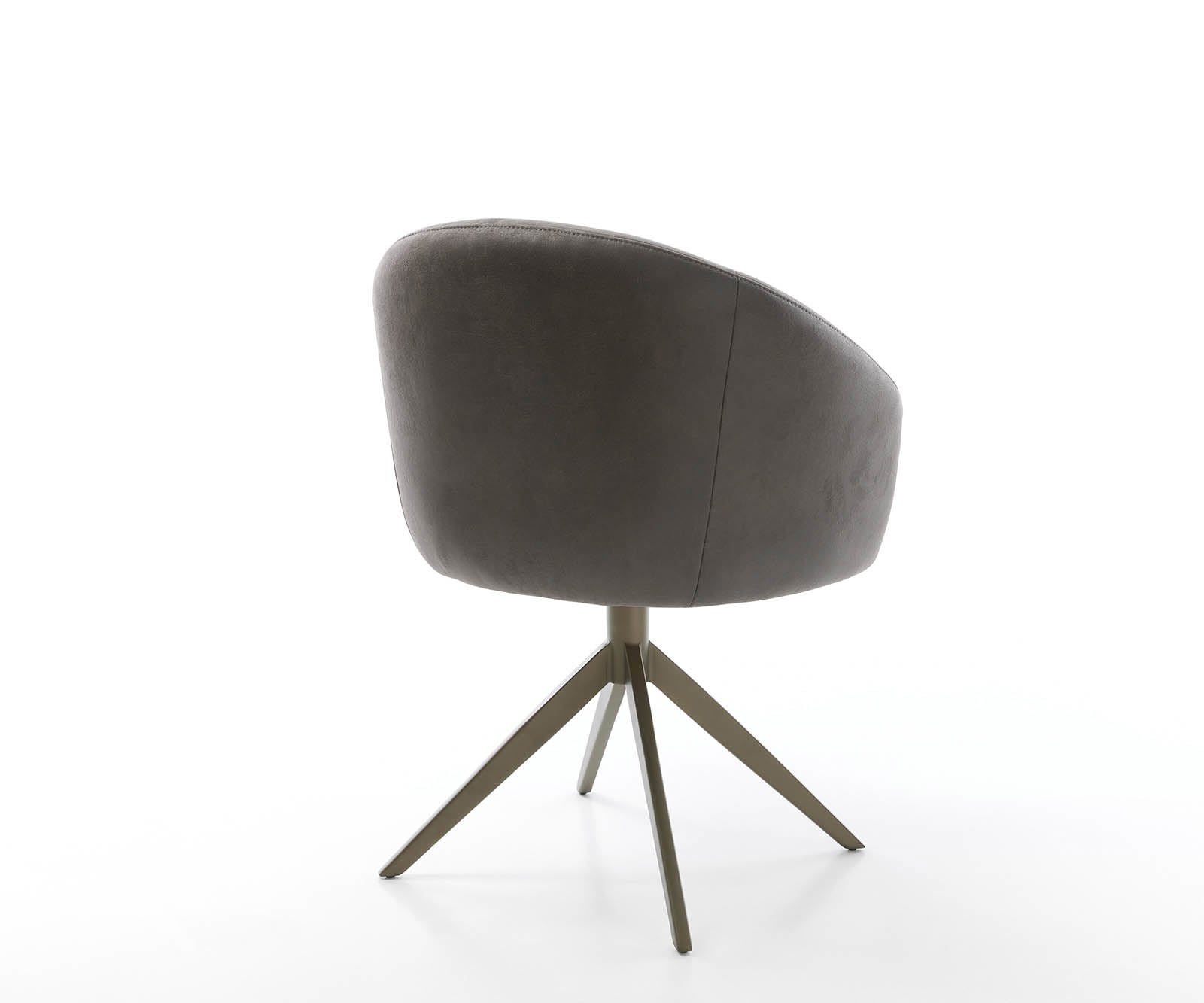 Chaise-pivotante Caja-Flex avec accoudoirs microvelours anthracite vintage pied croisé large aspect titane pivotement sur 360° ressorts ensachés 4 Chaise-pivotante Caja-Flex avec accoudoirs microvelours anthracite vintage pied croisé large aspect titane pivotement sur 360° ressorts ensachés 4