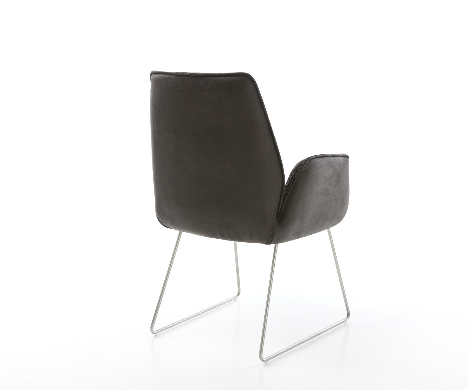 Chaise-de-salle-à-manger Zoa-Flex tissu mixte noir pied trapèze roestvrij staal ressorts ensachés 5