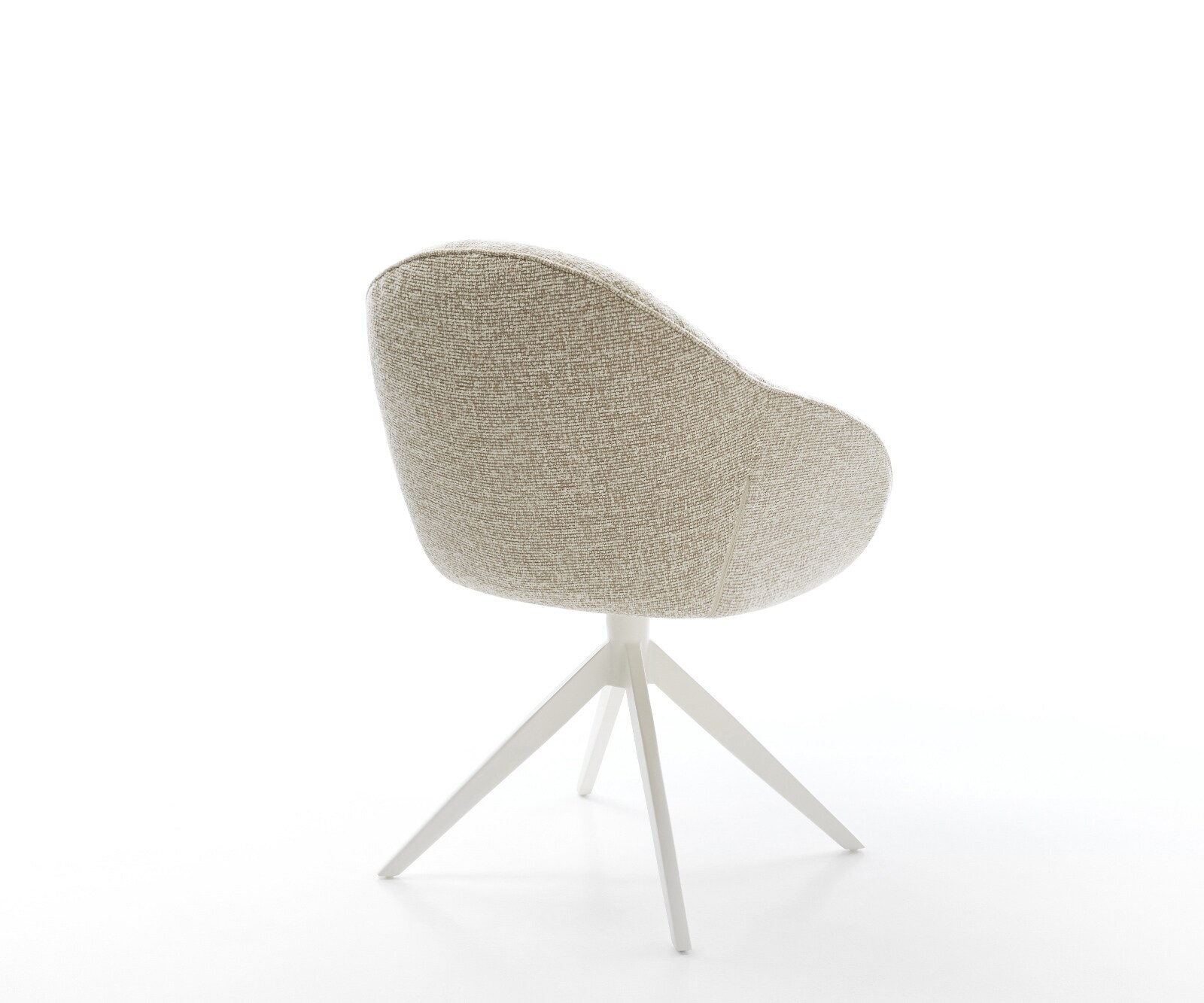 Chaise-pivotante Gaio-Flex tissu tissé doux beige pied croisé large blanc pivotement sur 360° fonction bascule 5