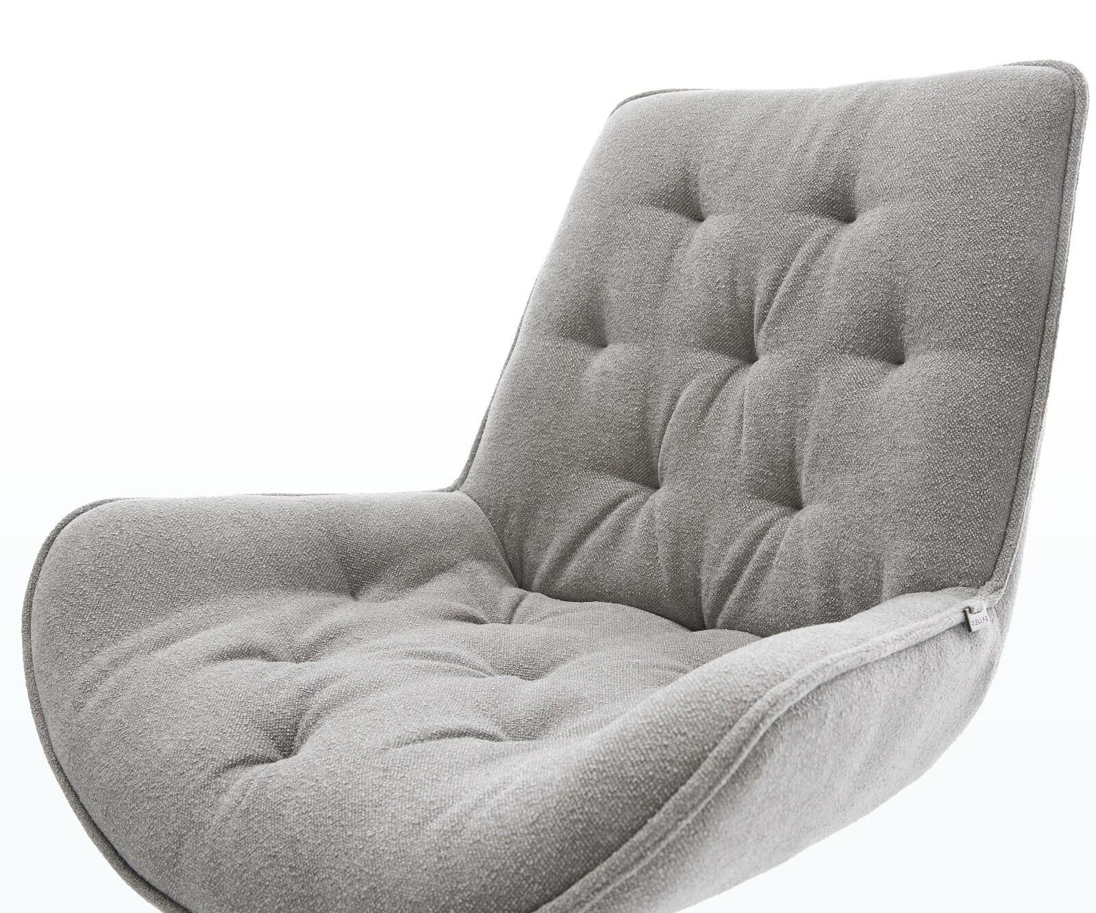 Chaise-de-salle-à-manger Taimi-Flex tissu structuré doux gris pied trapèze noir 4