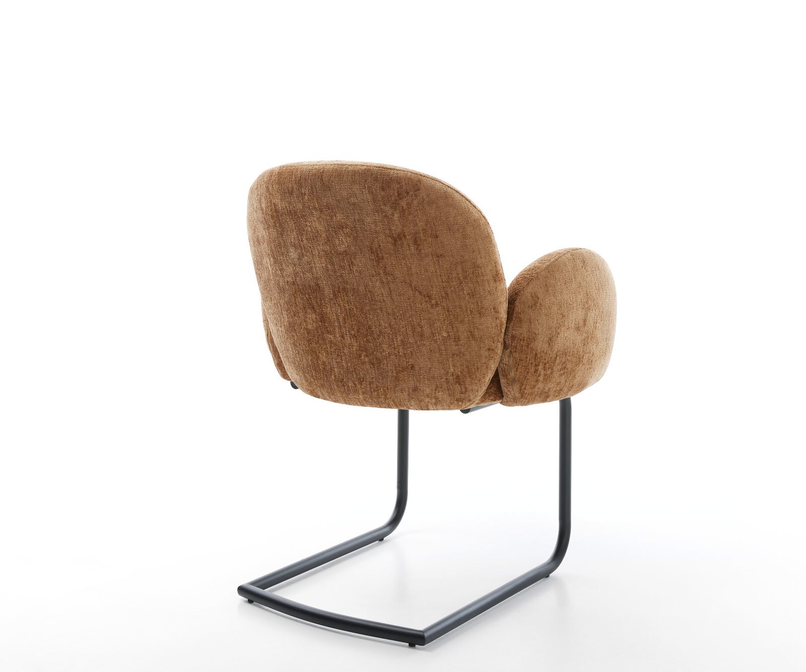 Cantilever Nube-Flex avec accoudoirs chenille rouille pied cantilever rond noir ressorts ensachés 4 Cantilever Nube-Flex avec accoudoirs chenille rouille pied cantilever rond noir ressorts ensachés 4