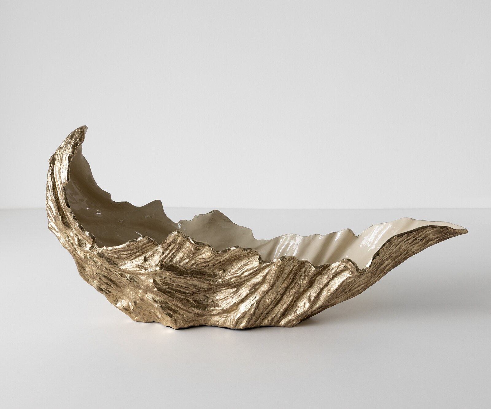 Coupe décorative Maris l78 x P24 x H38 cm Aluminium Champagner Ivory Faite main