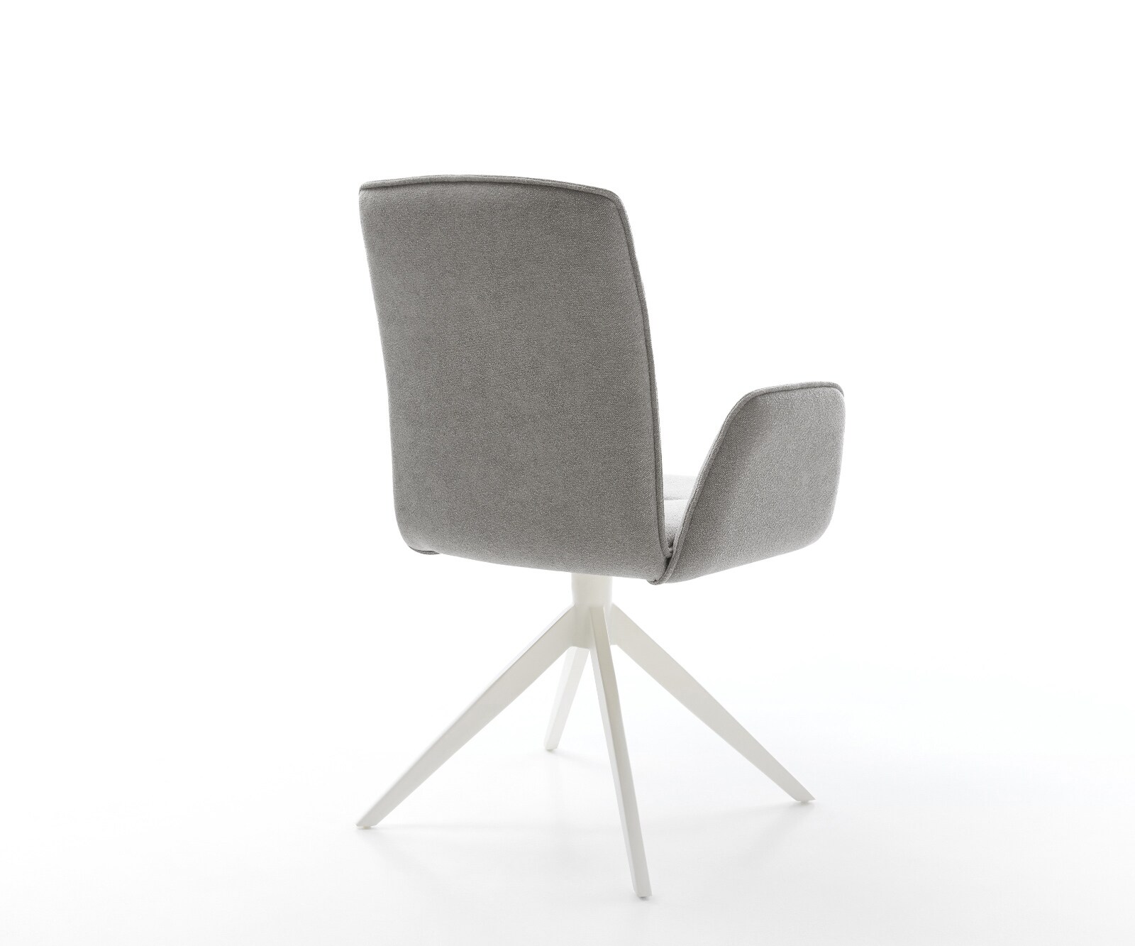 Chaise-pivotante Vinja-Flex tissu structuré doux gris pied croisé large blanc pivotement sur 360° fonction bascule 5