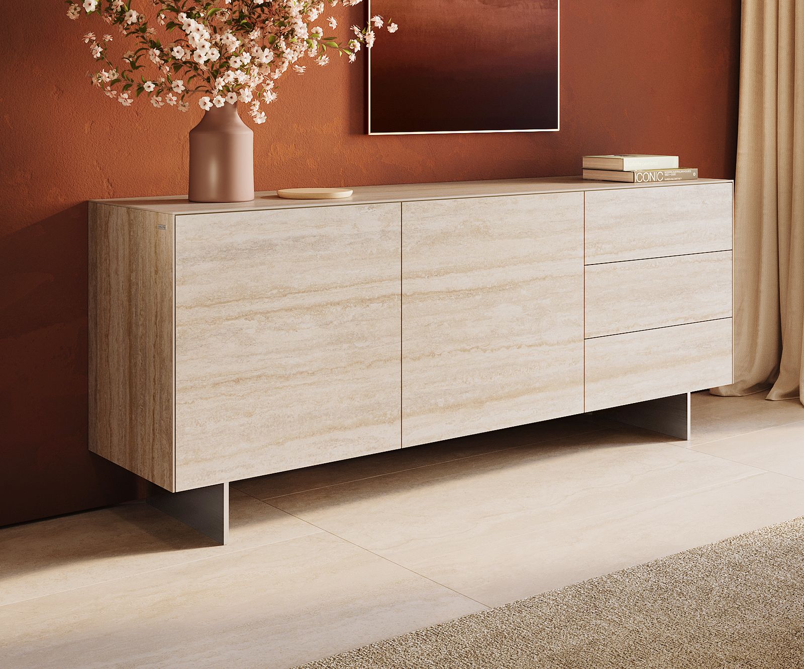 Pieds-à-effet-flottant, 15 cm, en acier inoxydable, pour meubles à caissons d'une profondeur de 45 cm (lot de 2) 1