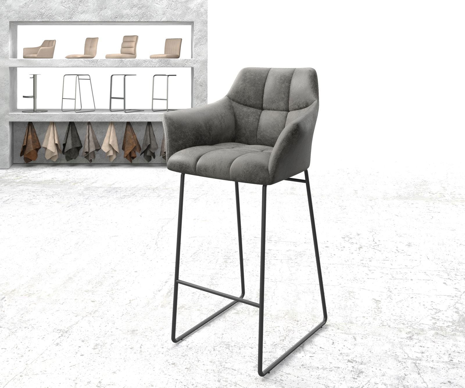 Chaise-de-bar Yulo-Flex chaise rembourrée 4 Chaise-de-bar Yulo-Flex chaise rembourrée 4